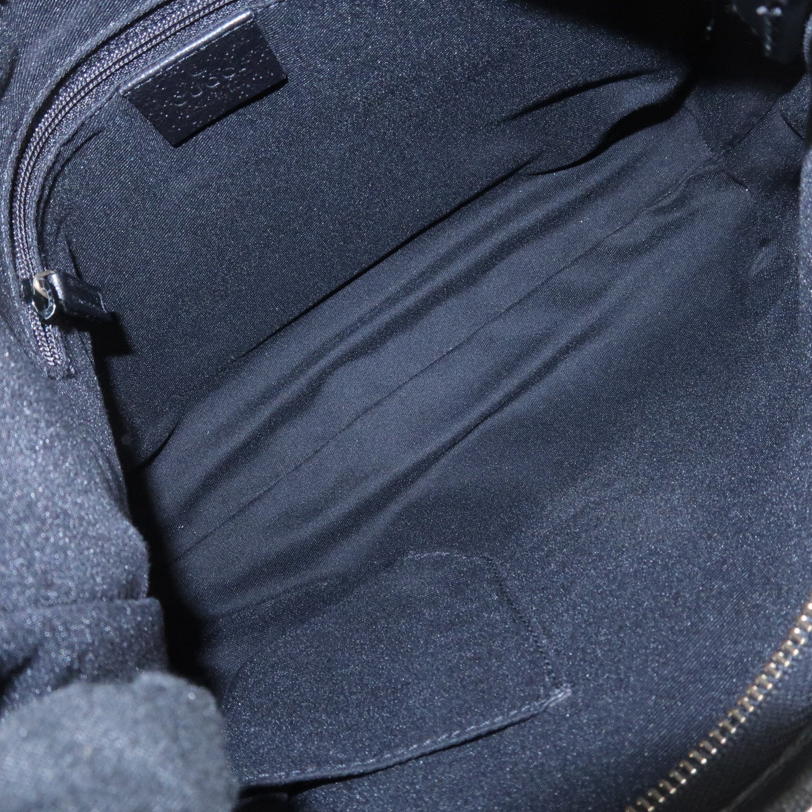 GUCCI Abbey GG Canvas Leather Shoulder Bag Black 130738