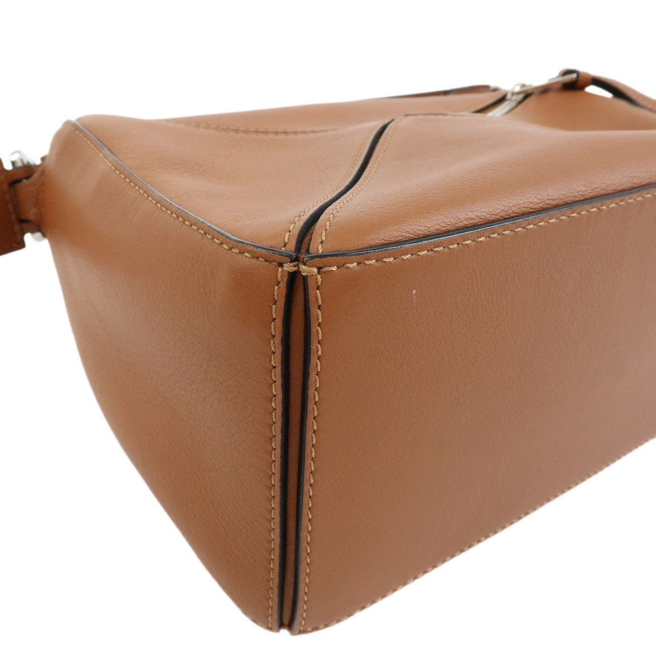 LOEWE Anagram Calf Leather Puzzle Bag Small 2Way Shoulder Bag Tan