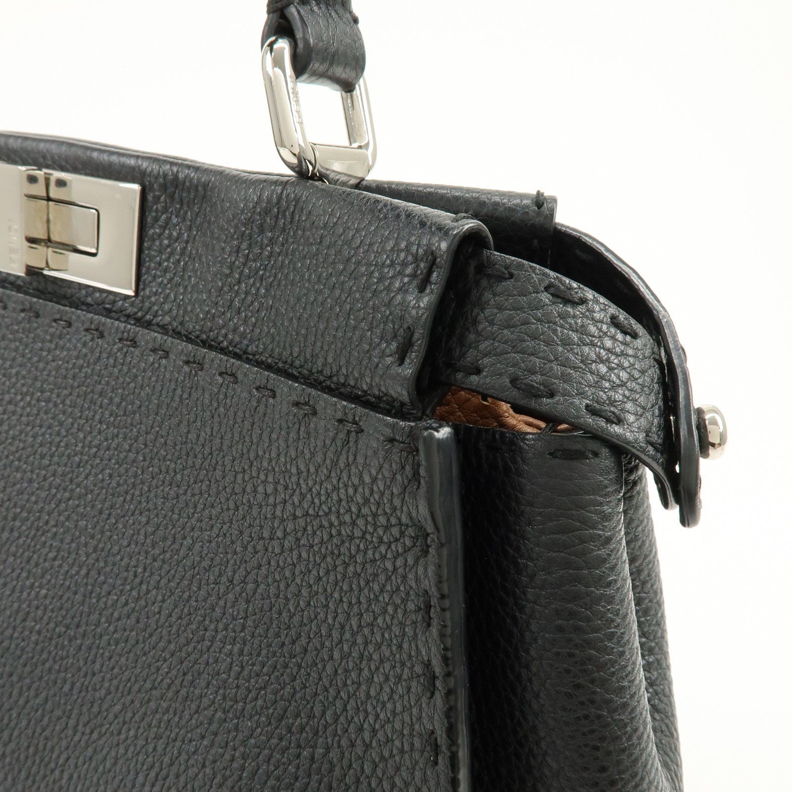 FENDI Selleria Peekaboo Leather 2Way Bag Hand Shoulder Bag 8BN290