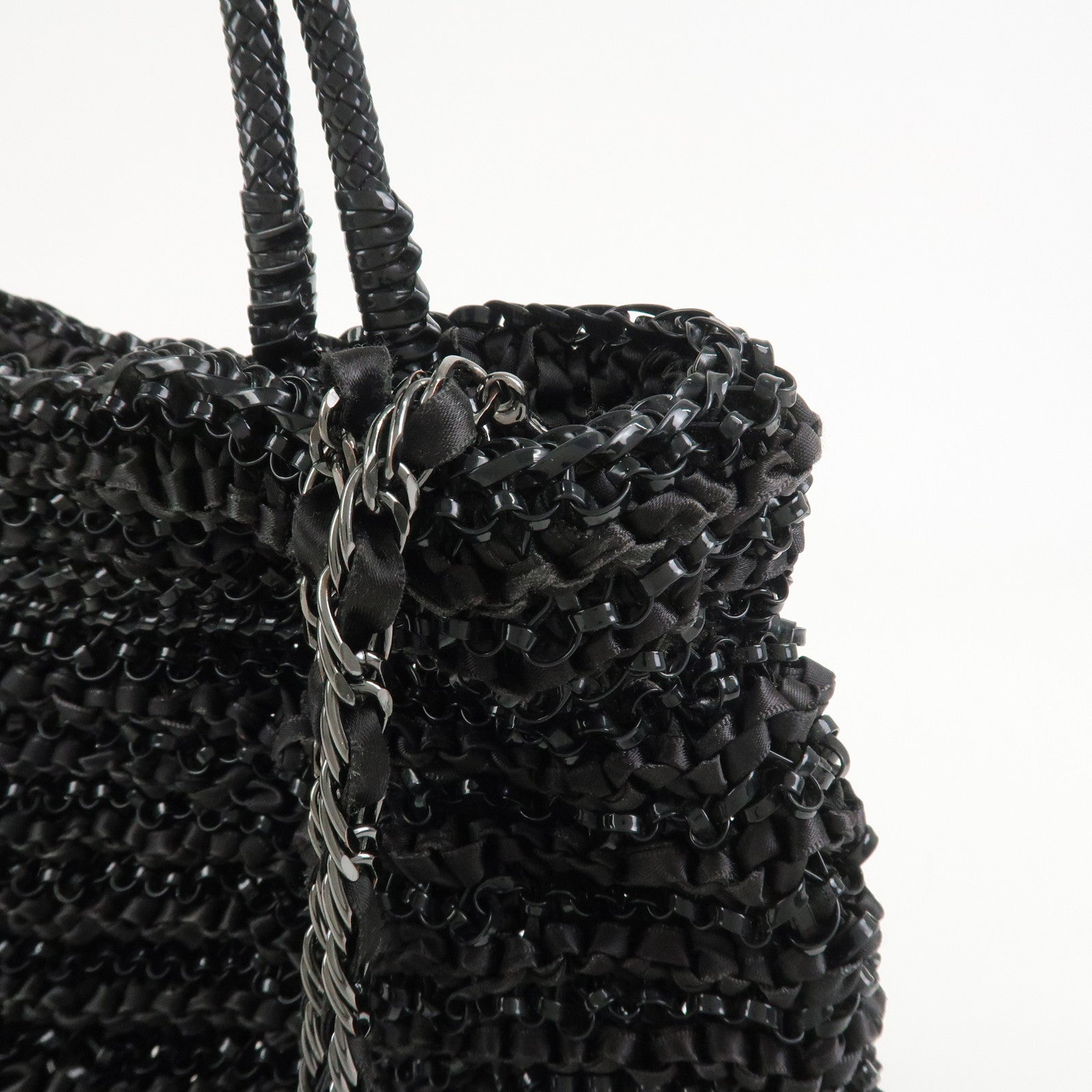 ANTEPRIMA Wire Bag PVC 2Way Bag Hand Bag Shoulder Bag Ribbon Black