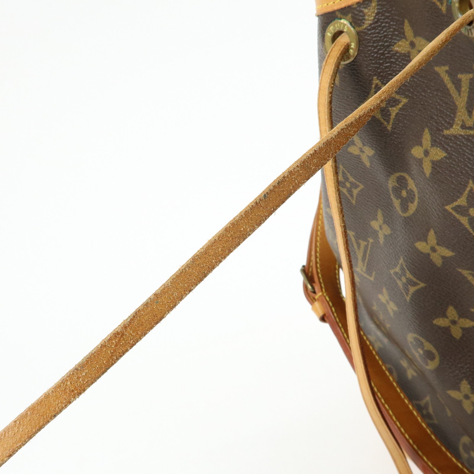 Louis Vuitton Monogram Canvas Leather Noe Shoulder Bag Brown M42224