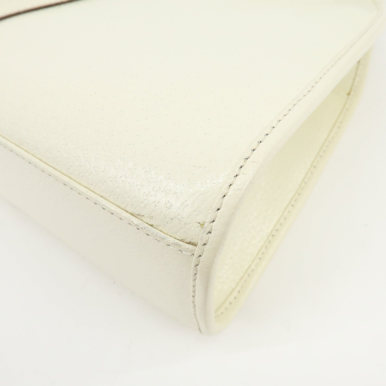 GUCCI Jackie GG Leather Shoulder Bag Hand Bag White 002.1068