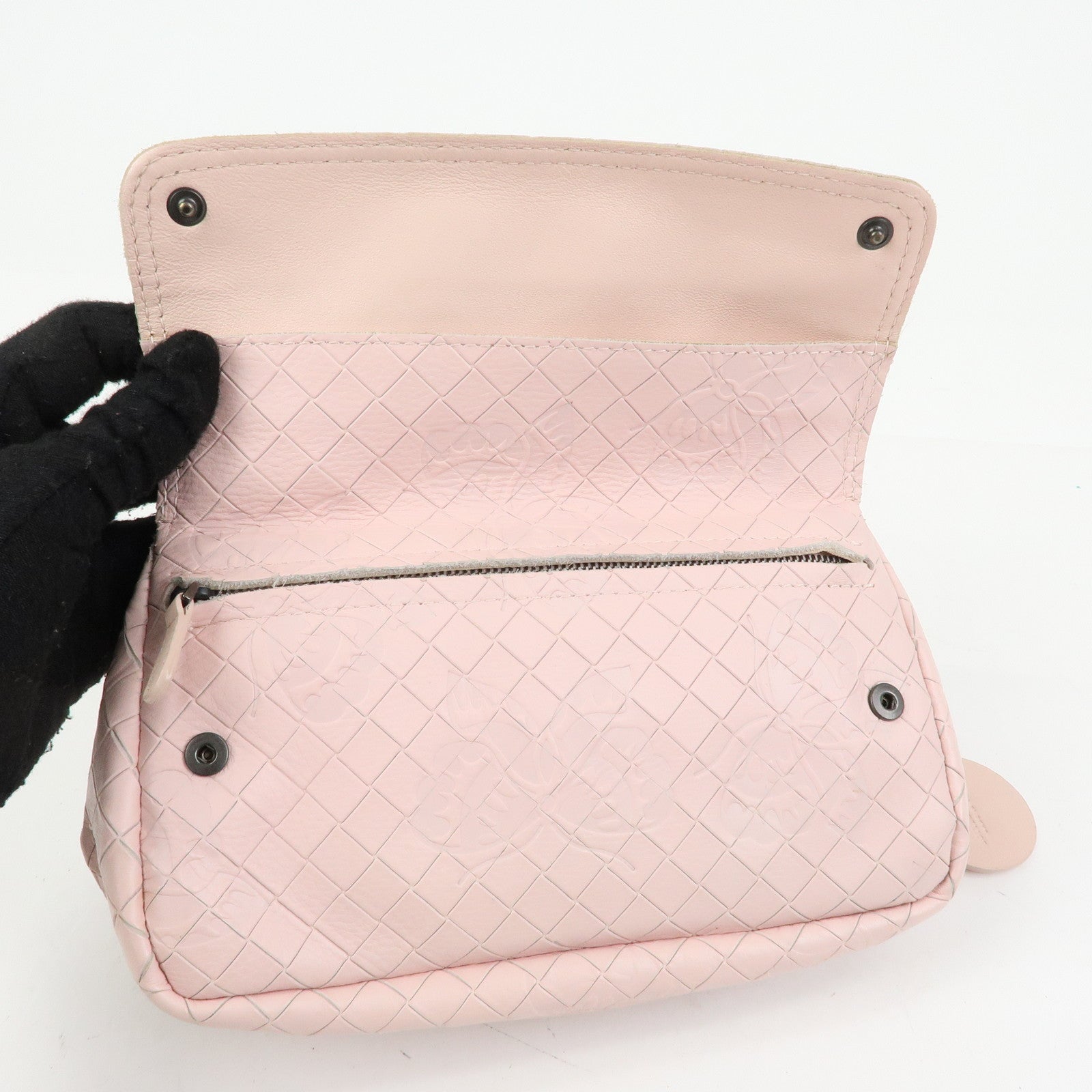 BOTTEGA VENETA Intreccio Mirage Chain Shoulder Bag Light Pink