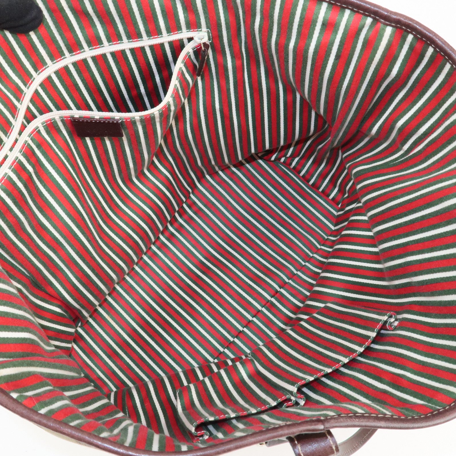 GUCCI Abbey Interlocking G GG Canvas Leather Tote Bag Brown 169945 Used