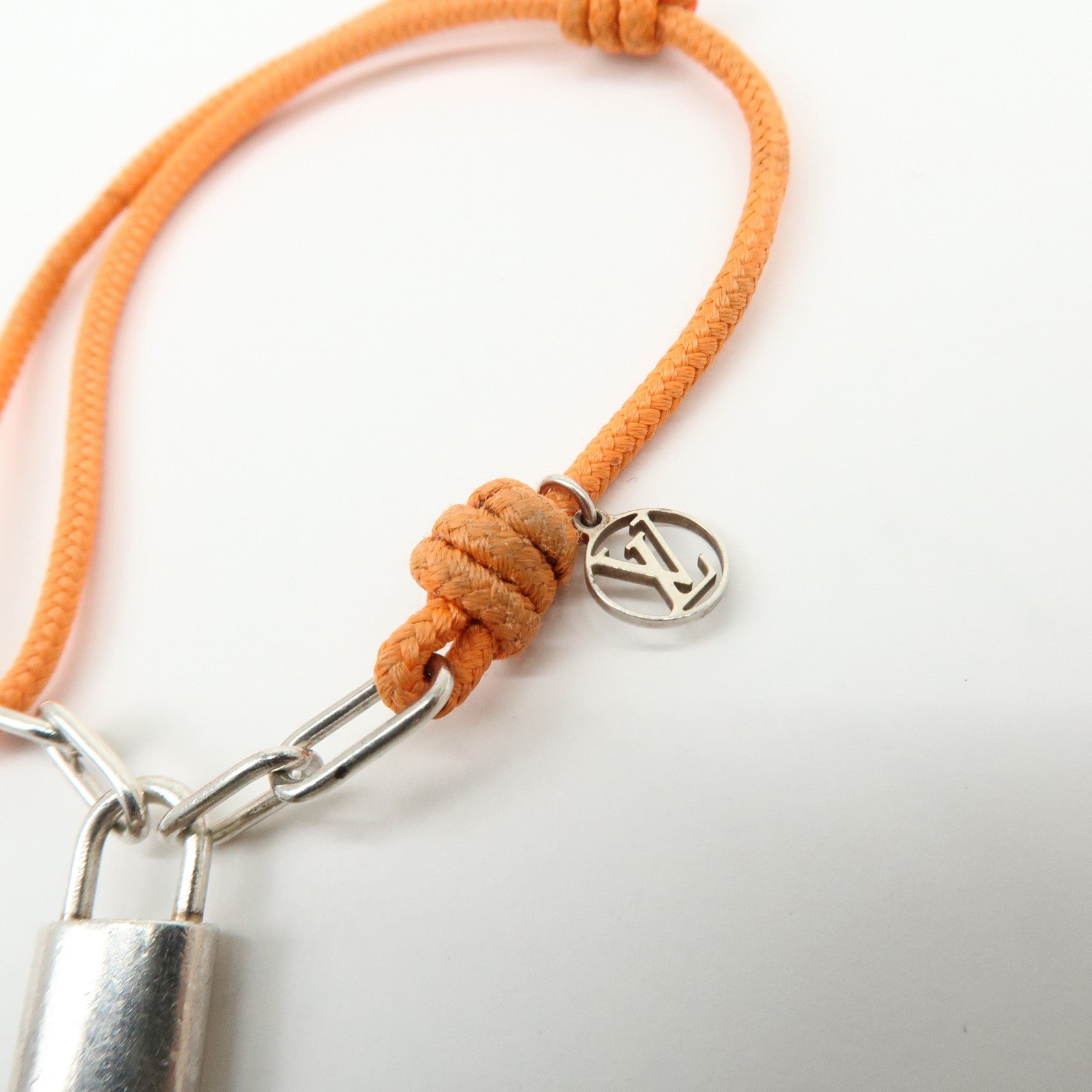 Louis Vuitton Silver Lockit Virgil Abloh Bracelet Orange Q95865