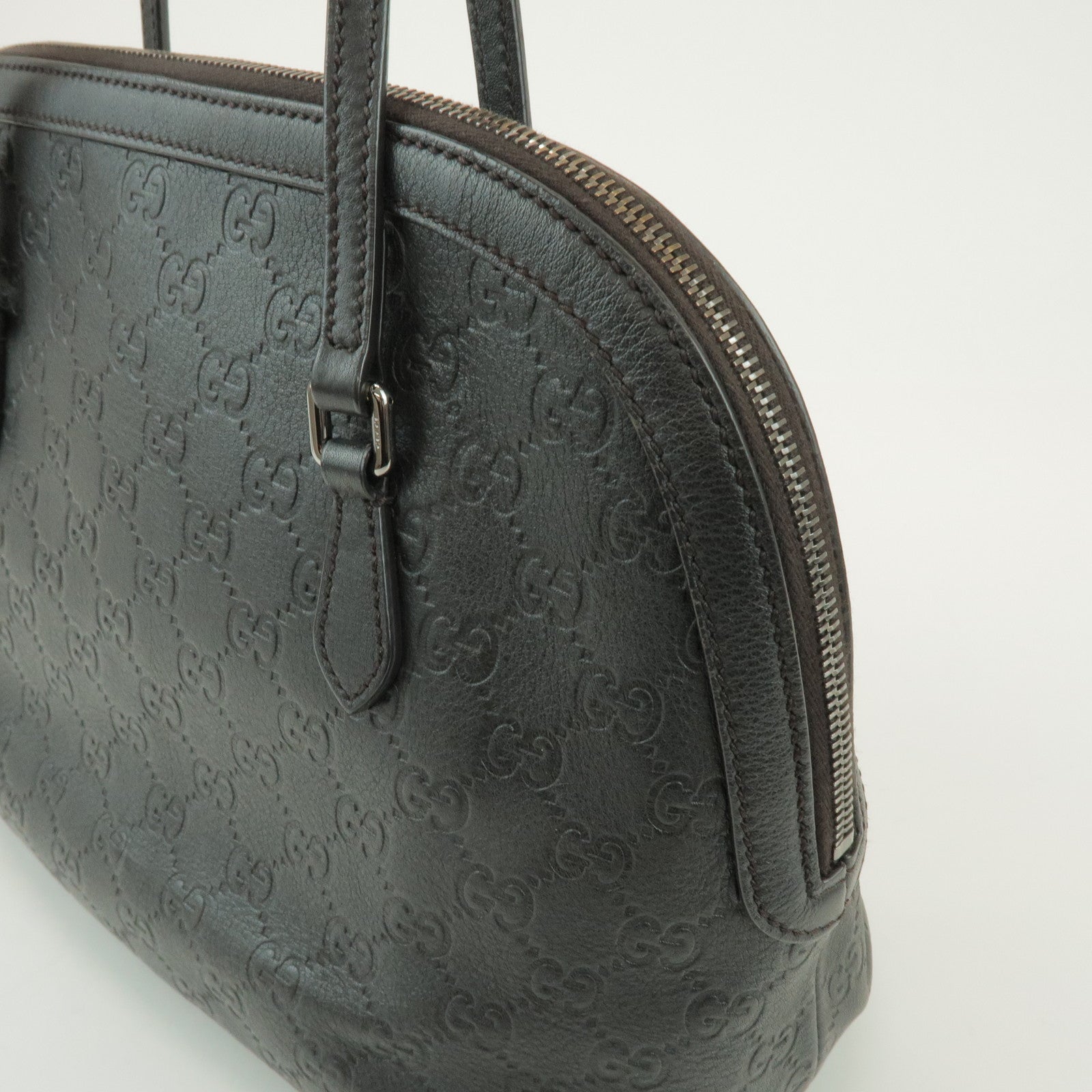 GUCCI Guccissima Leather 2Way Bag Hand Shoulder Bag Black 420023