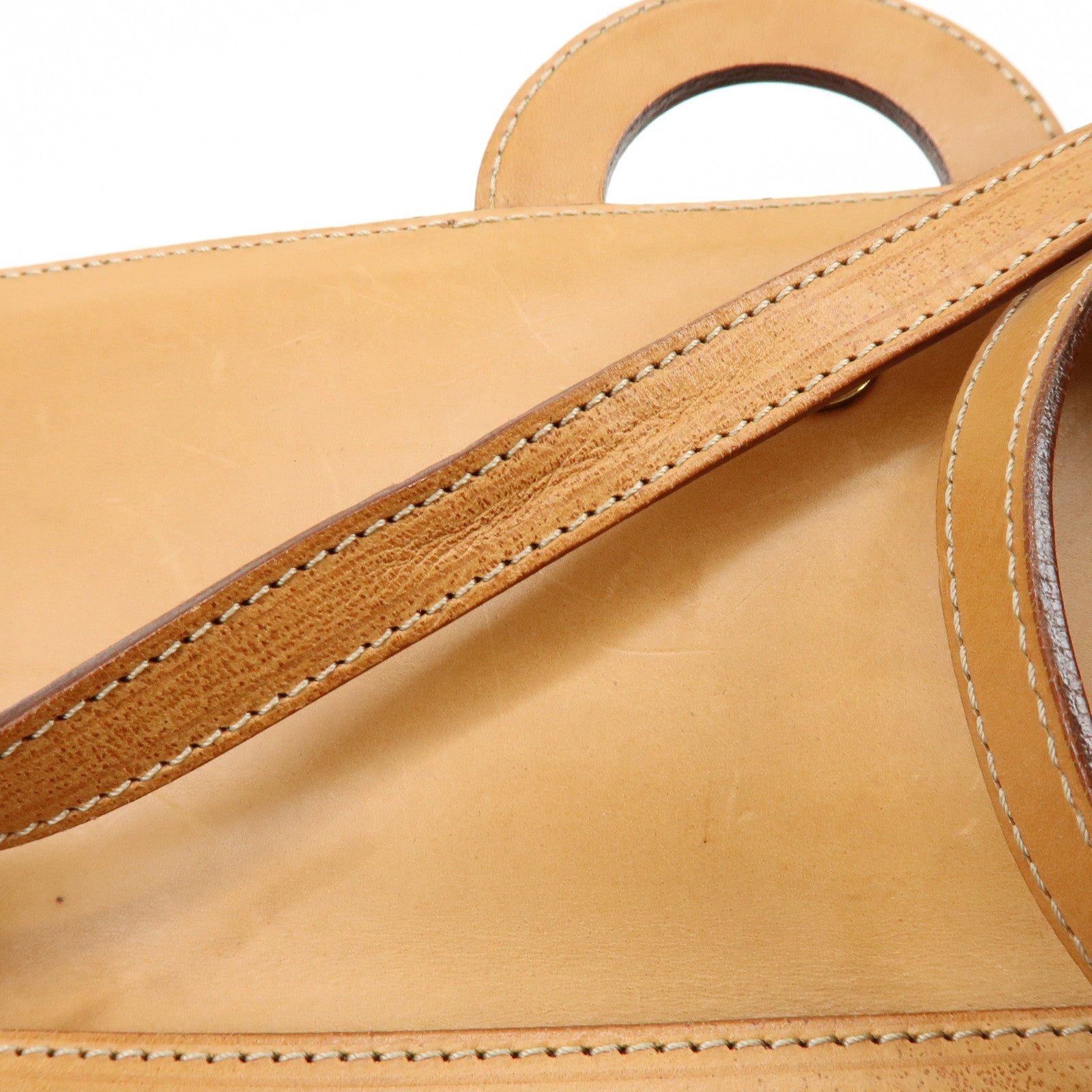 CELINE Macadam PVC Leather Shoulder Bag Clutch Bag Beige