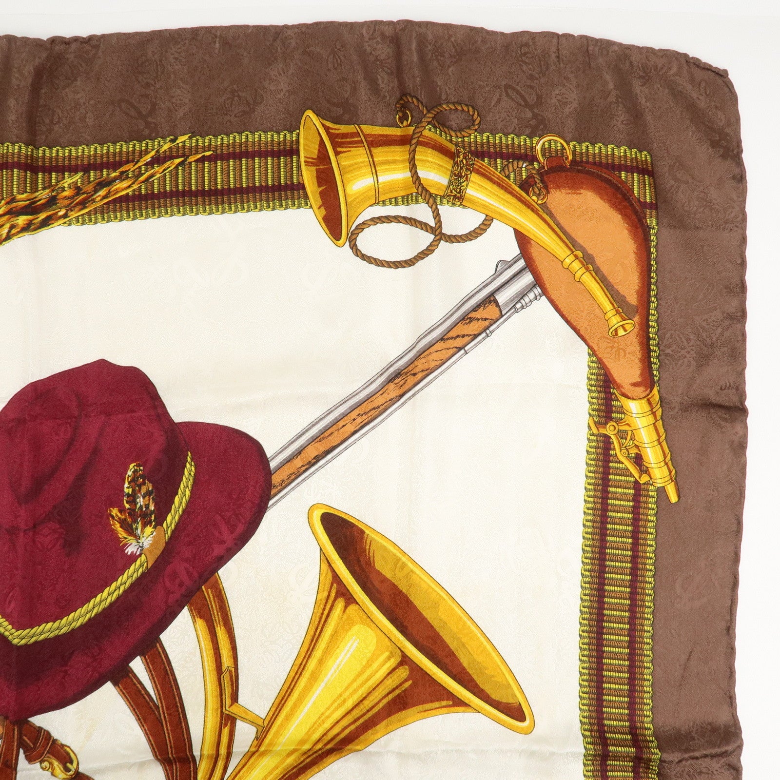 LOEWE Silk 100% Scarf Brown White