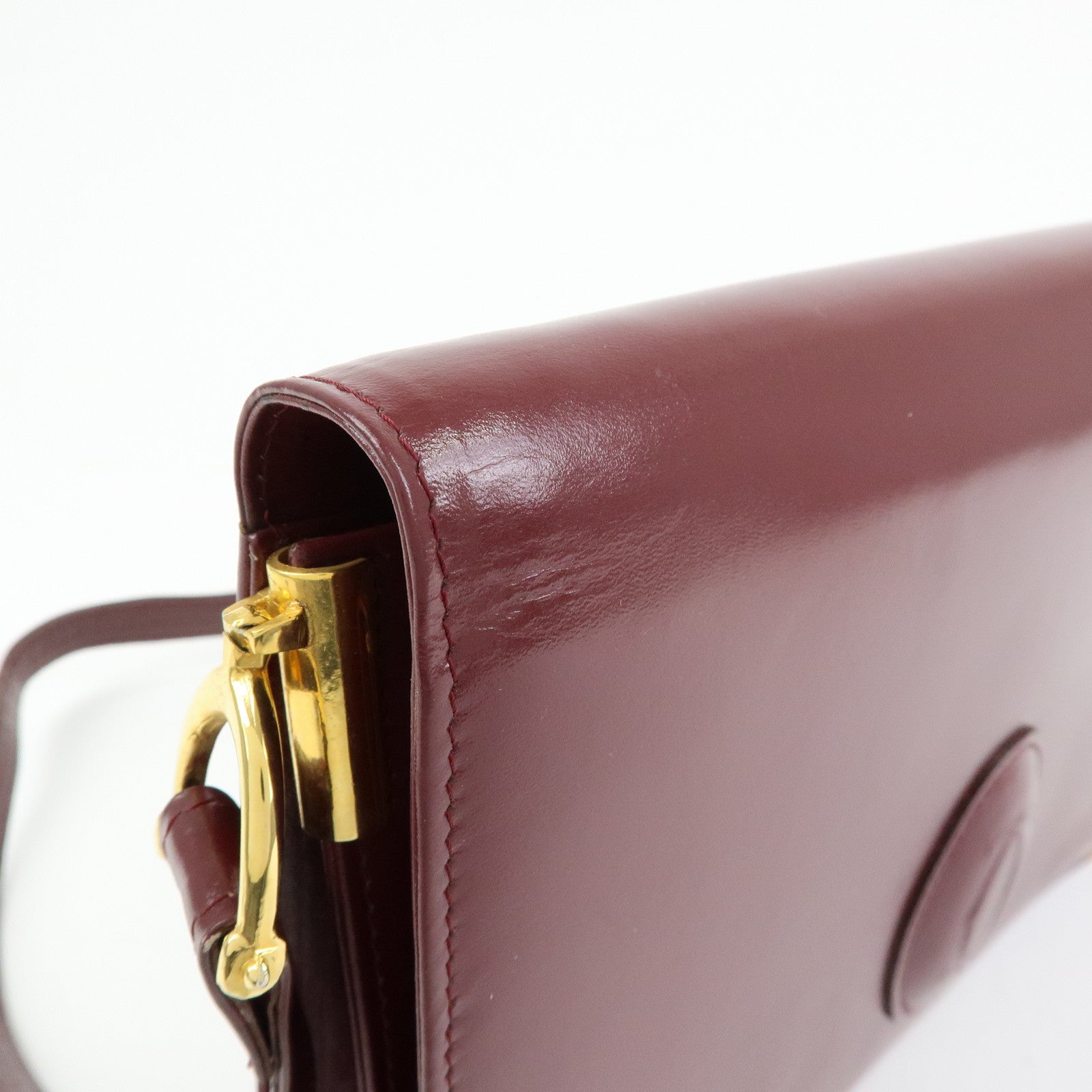Cartier Must de Cartier Leather Shoulder Bag Crossbody Bag Bordeaux