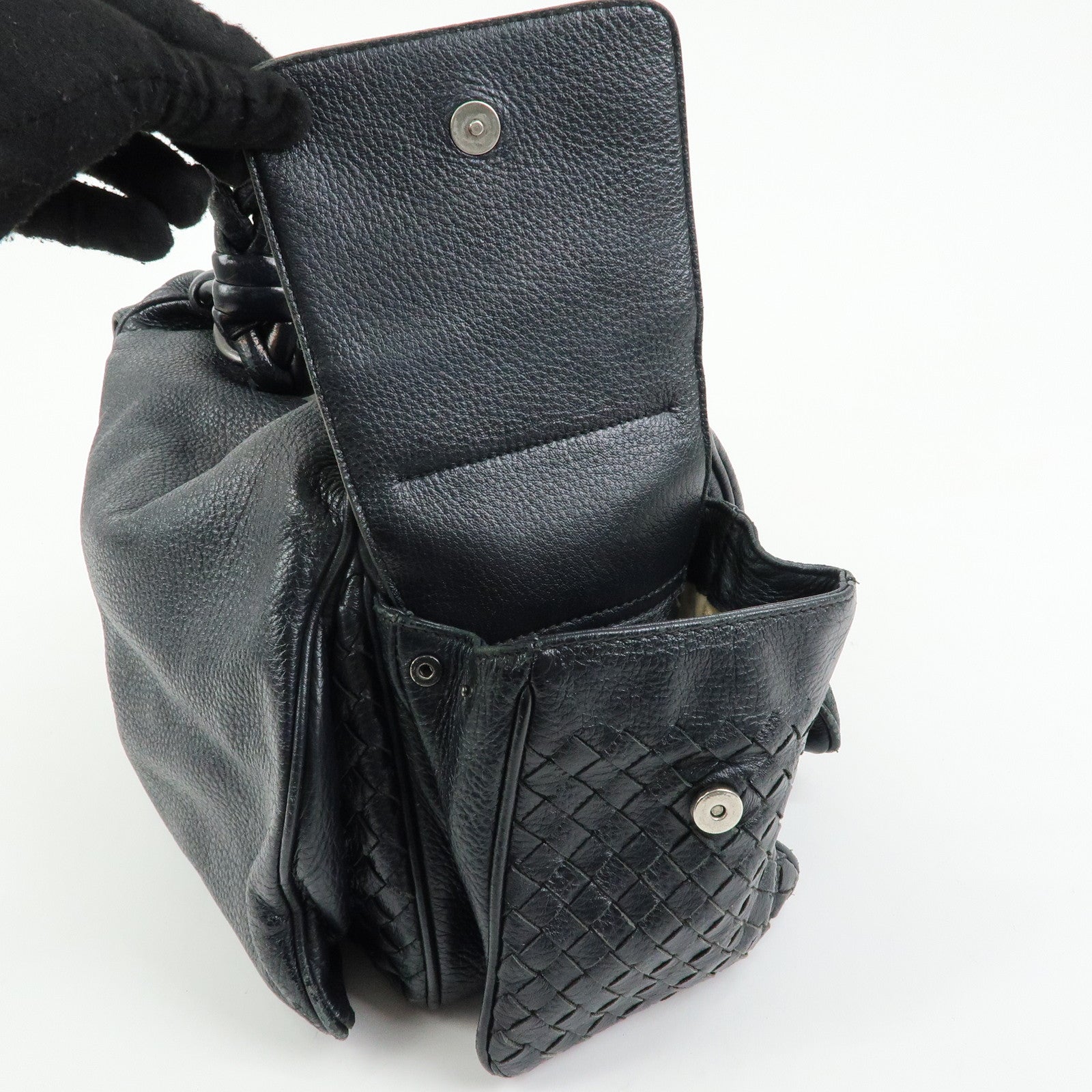 BOTTEGA VENETA Cocker intrecciato Leather Shoulder Bag 144413