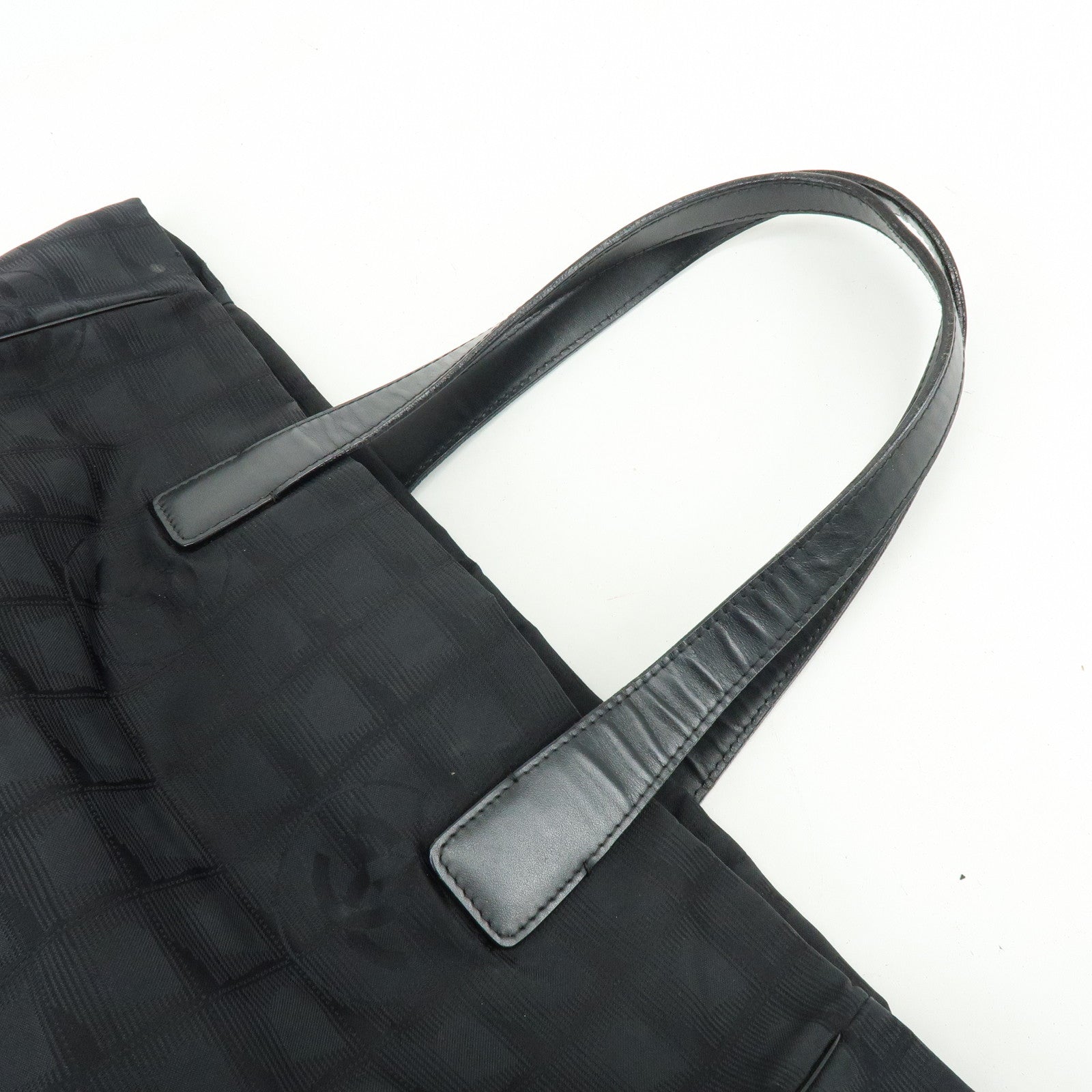 CHANEL New Travel Line Nylon Jacquard Leather Tote Bag A15991