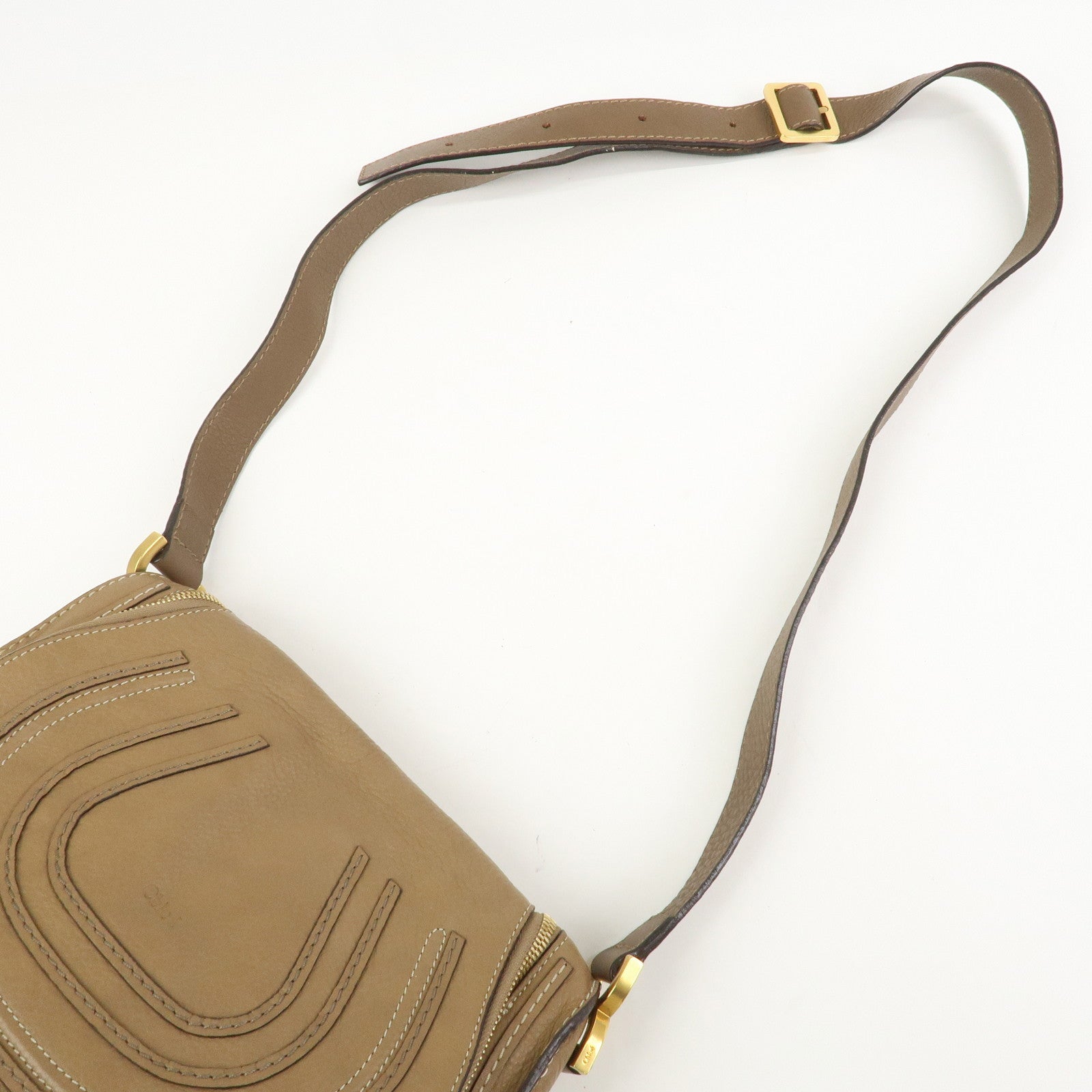 Chloe Marcie Leather Shoulder Bag Crossbody Bag Brown 001-12-60-65