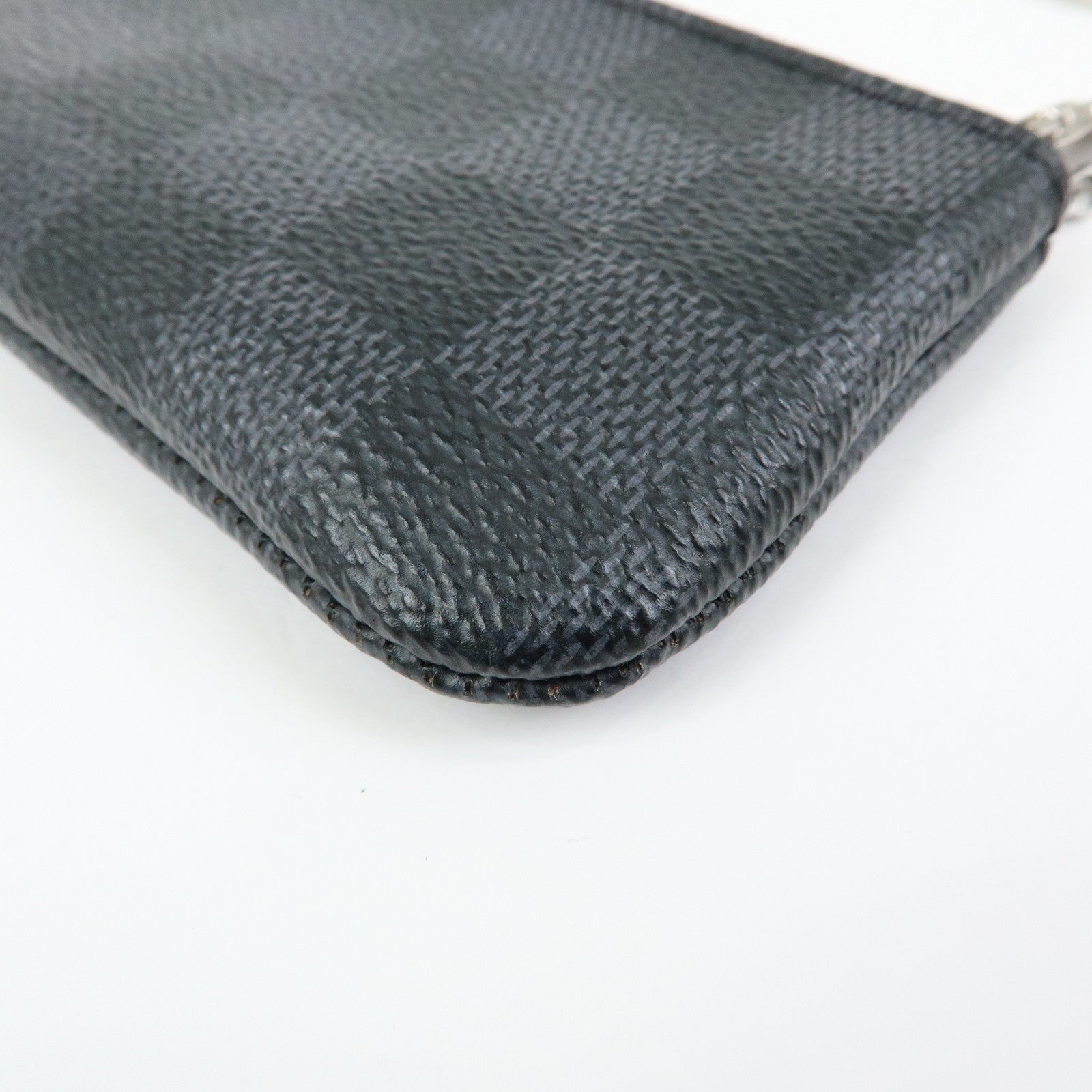 Louis Vuitton Damier Graphite Pochette Cles Coin Case Black N60155