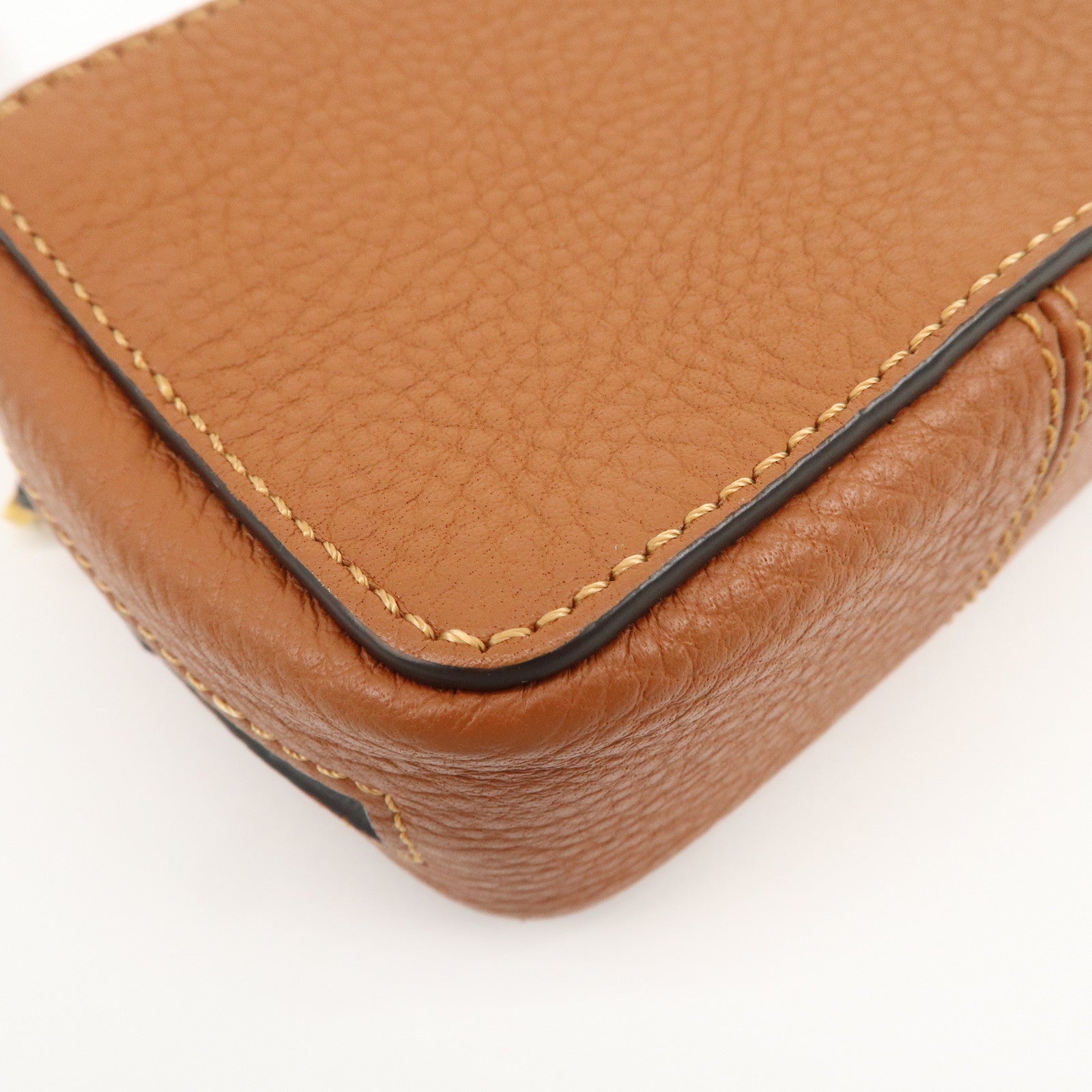 Chloe Marcie Logo Leather Shoulder bag Crossbody Bag Brown