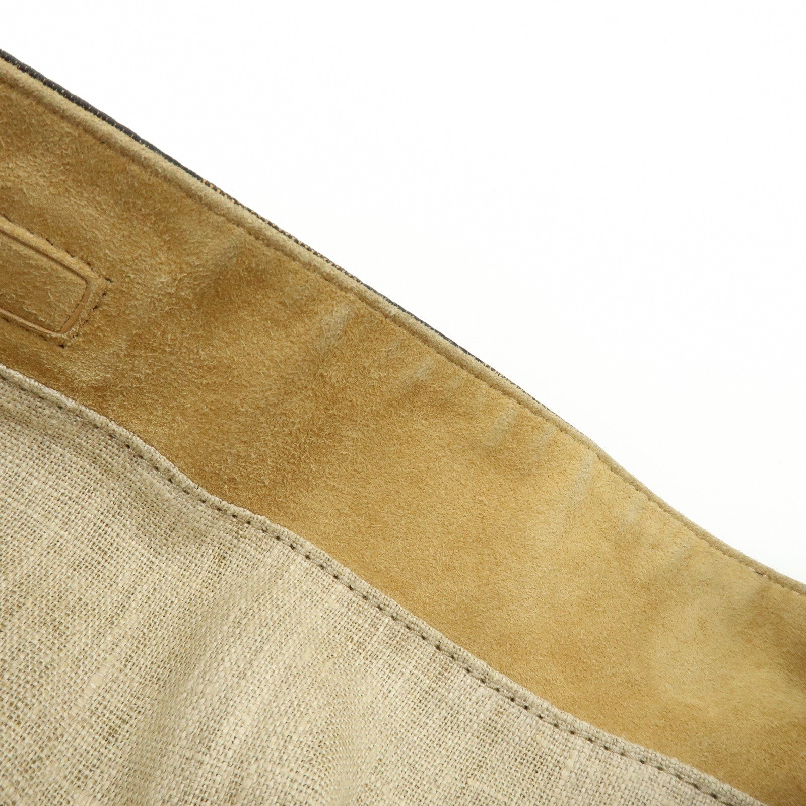 FENDI Pequin Canvas Leather Shoulder Bag Hand Bag Brown Red 8BR653