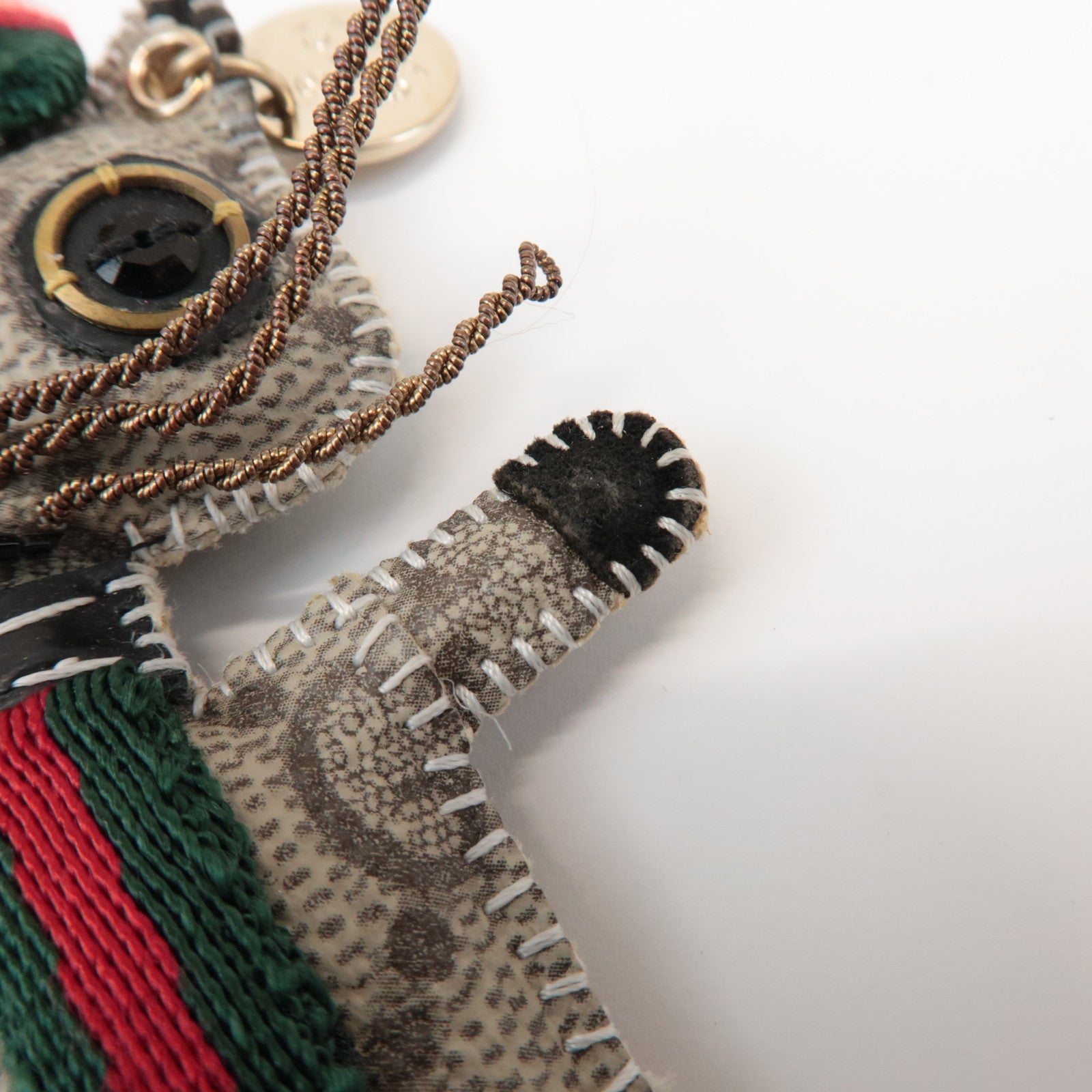 GUCCI Sherry GG Plus Gucciori Christina Bag Charm Key Holder Beige