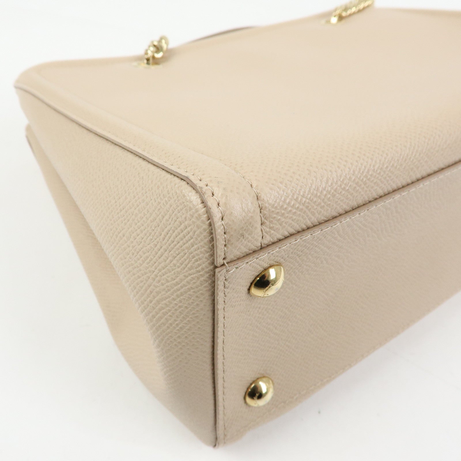 Ferragamo Vara Ribbon Leather Tote Bag Hand Bag Pink Beige