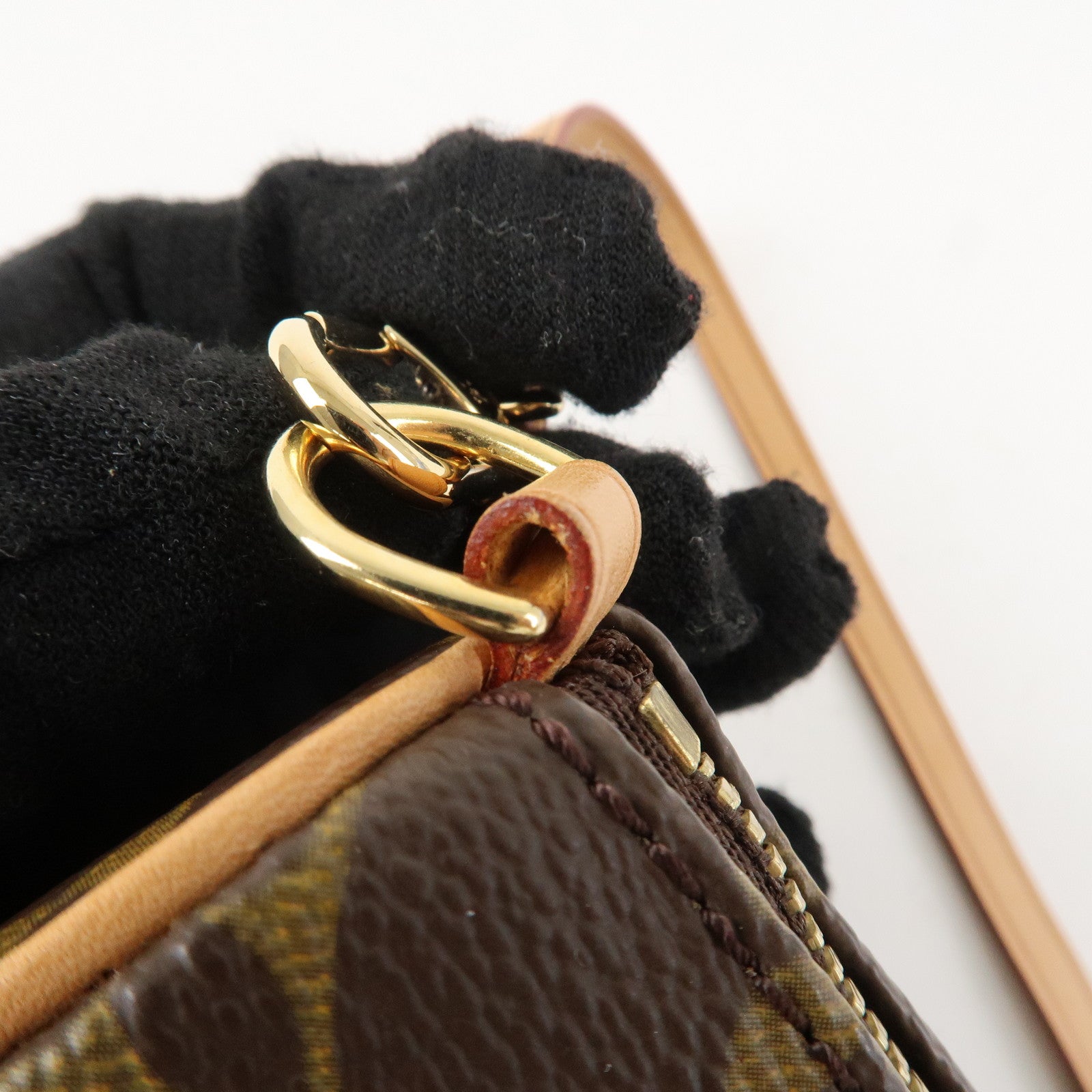 Louis Vuitton Monogram Mini Pouch for Papillon Bag New Style Brown Used