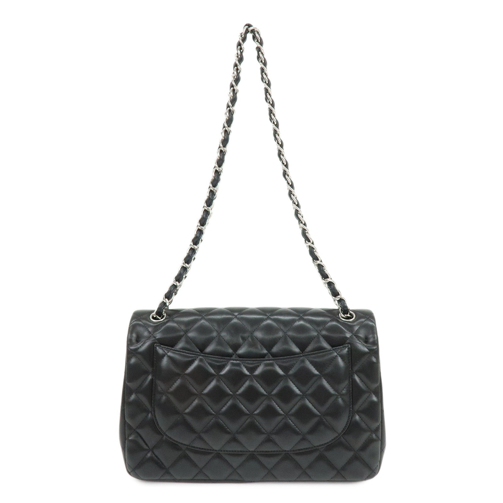 CHANEL Matelasse 30 Double Flap Chain Shoulder Bag Black A58600