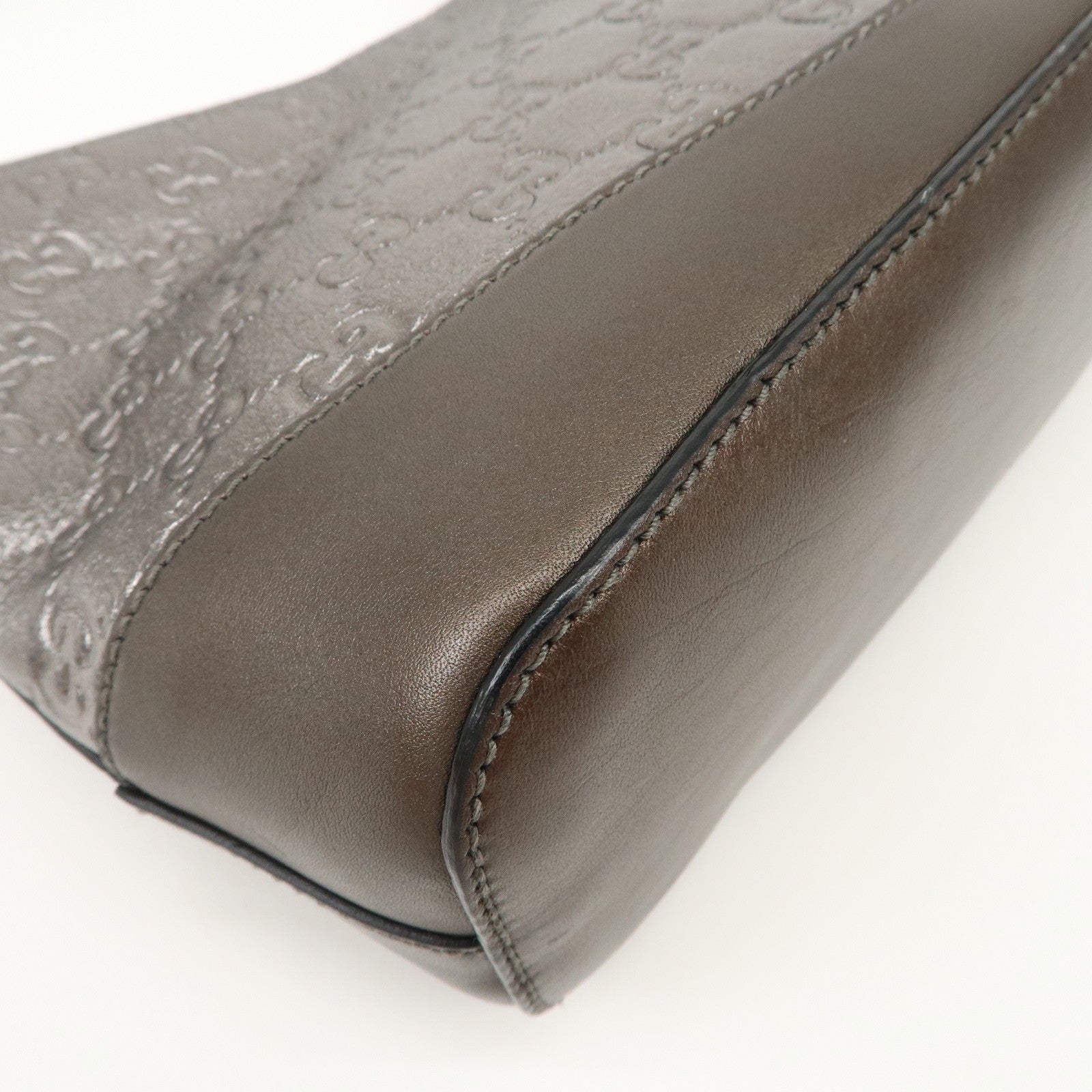 GUCCI Guccissima Leather Shoulder Bag Hand Bag Silver 240020