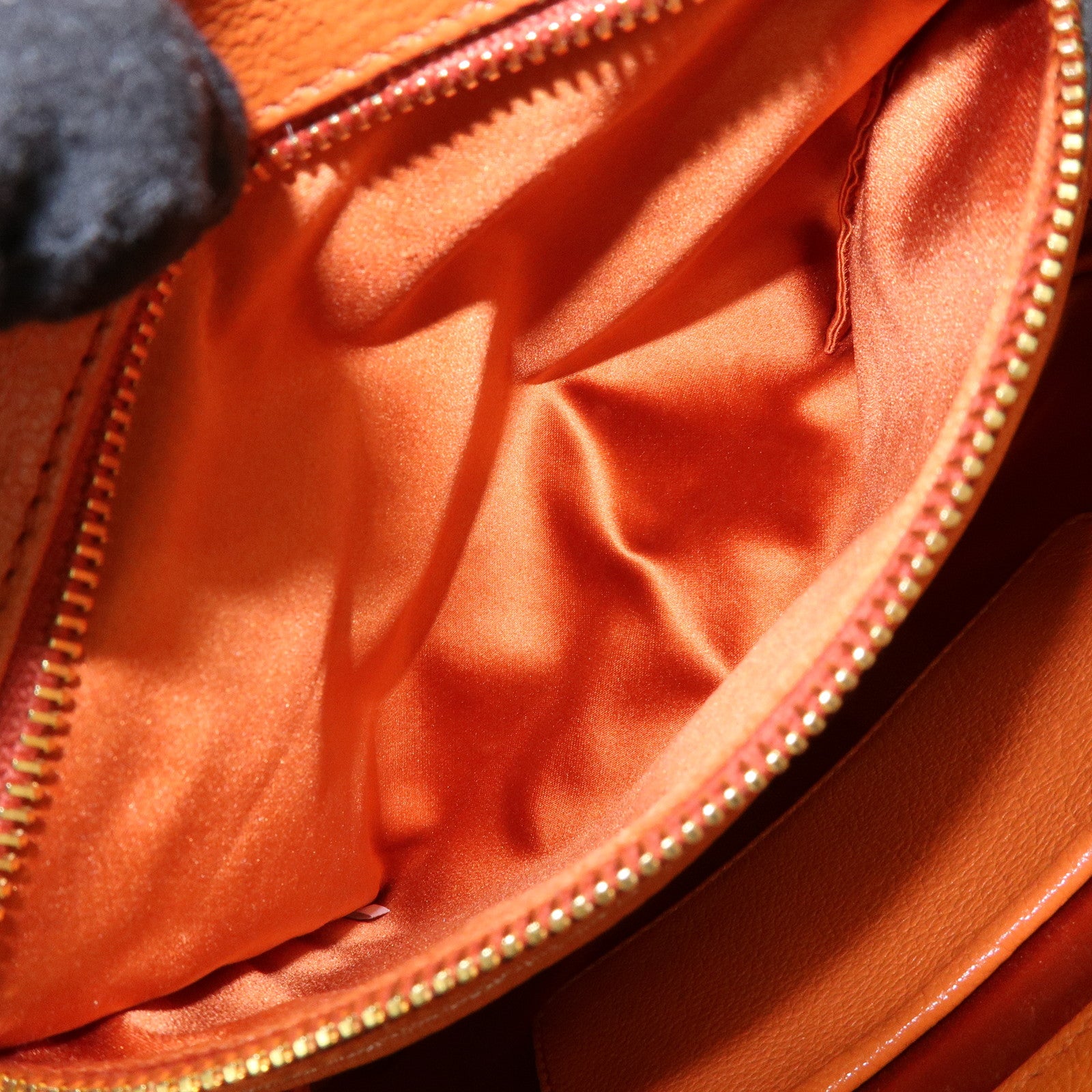 MIU MIU Madras Leather 2Way Bag Hand Bag Shoulder Bag Orange