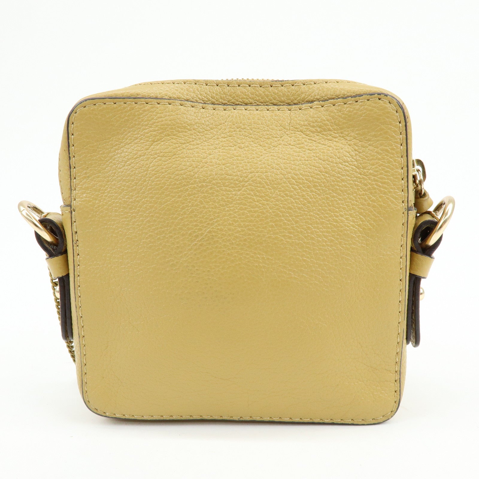 Chloe See by Chloe Leather Suede Chain Shoulder Bag Beige