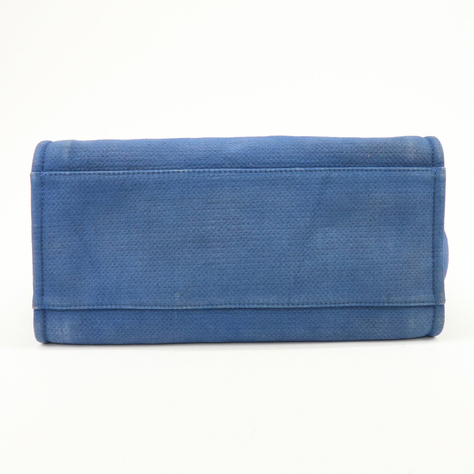 CHANEL Deauville GM Canvas Leather 2Way Tote Bag Blue A66941