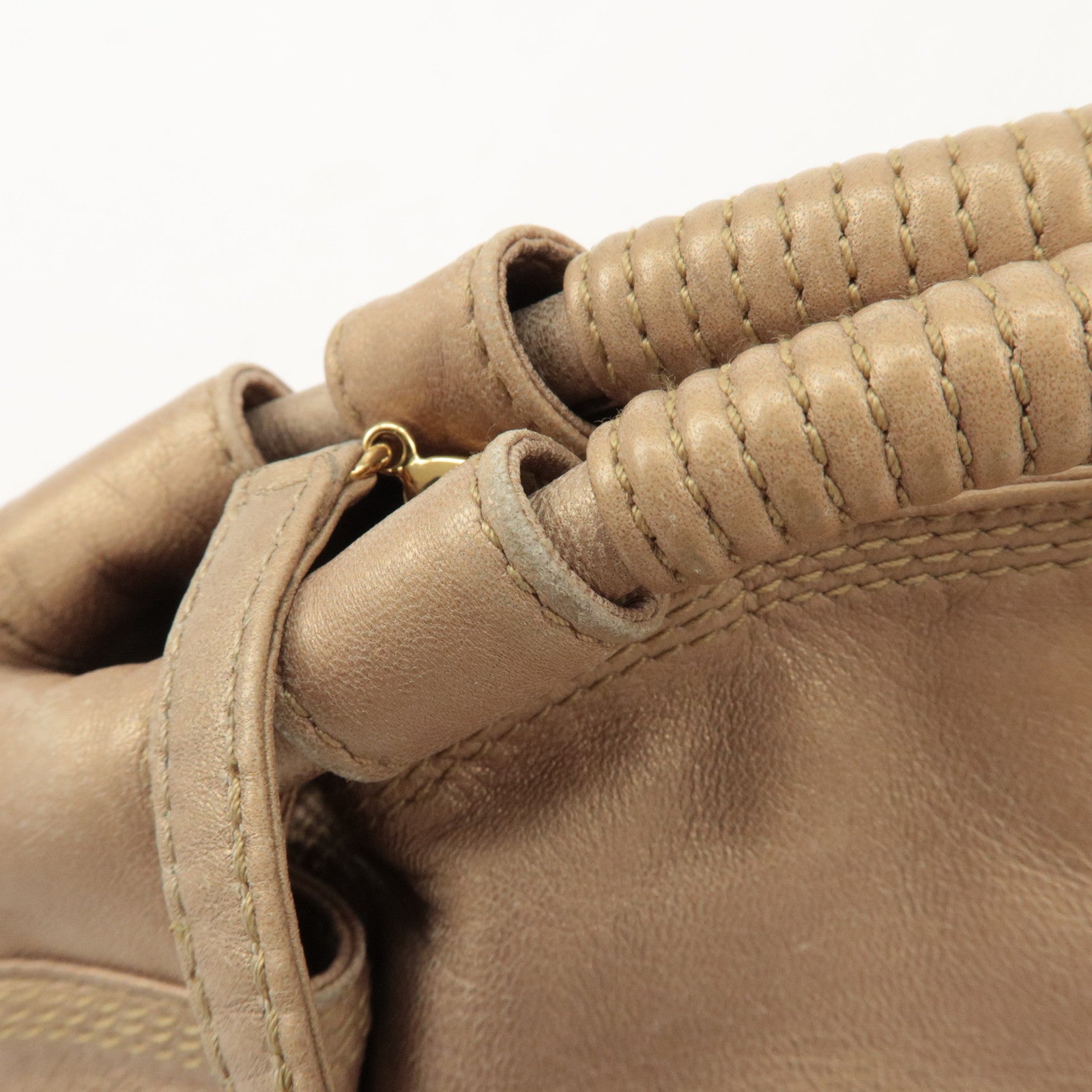 LOEWE Anagram Leather Mini Nappa Aire Hand Bag Tote Bag Gold Used