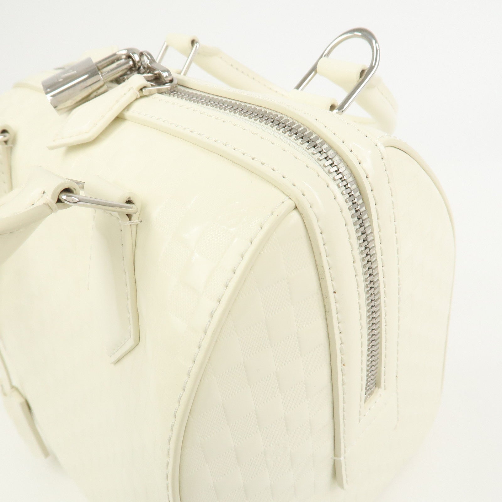 Louis Vuitton Damier Facette Speedy Cube PM Hand Bag Cream M48903