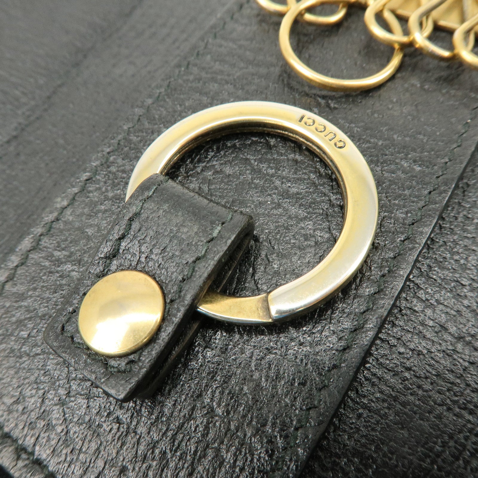 GUCCI GG Marmont Leather 6 Rings Key Case Key Holder Black 435305