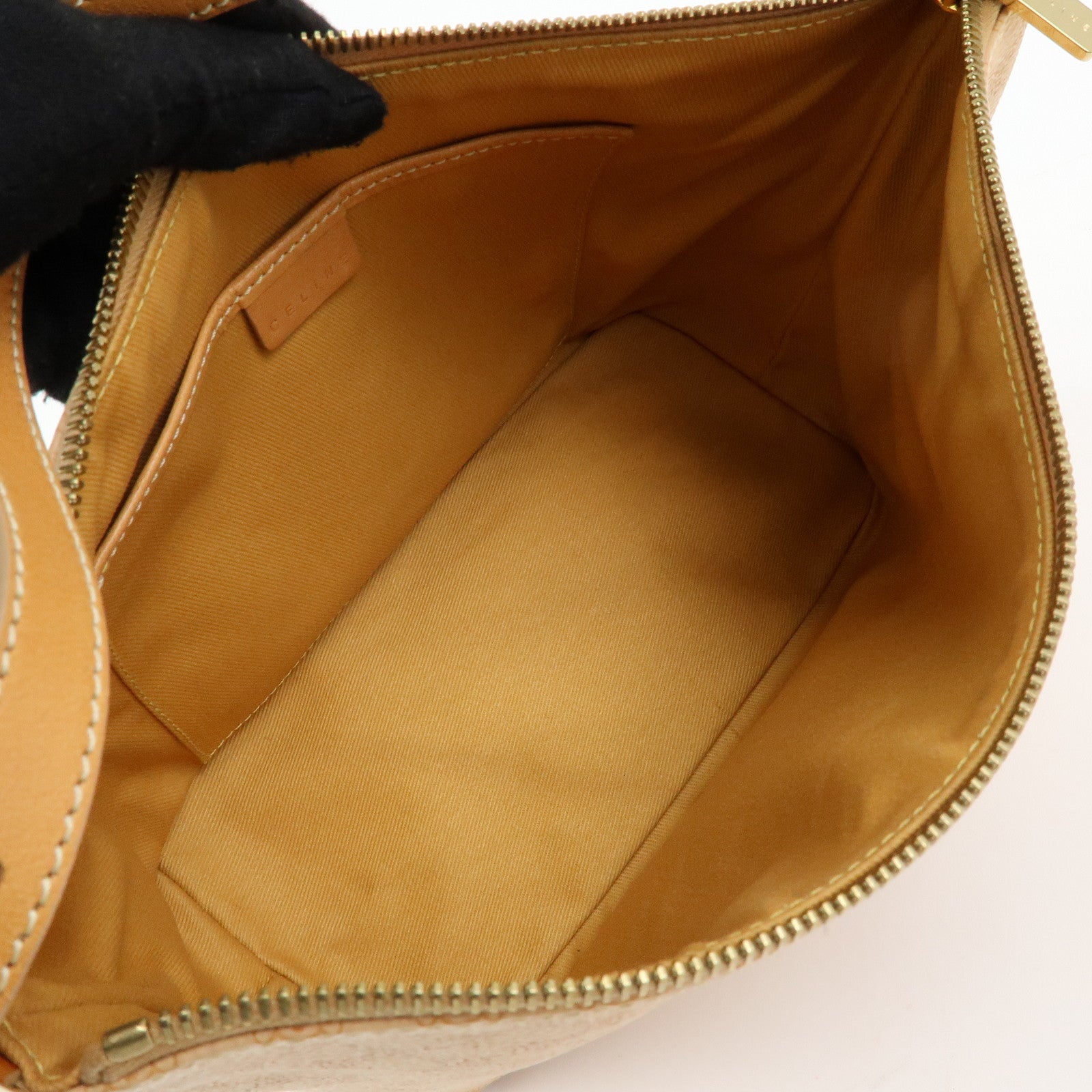 CELINE Macadam PVC Leather Hand Bag Shoulder Bag Beige