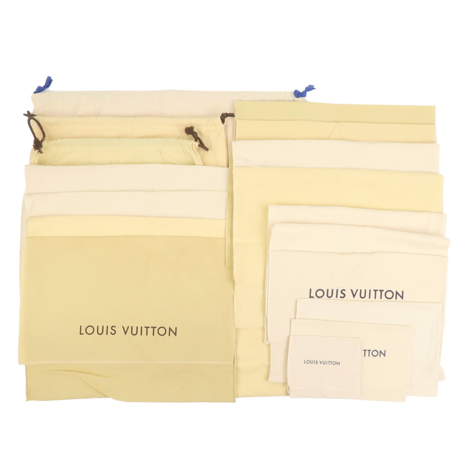 Louis Vuitton Set of 17 Dust Bag Storage Bag Flap Drawstring Beige