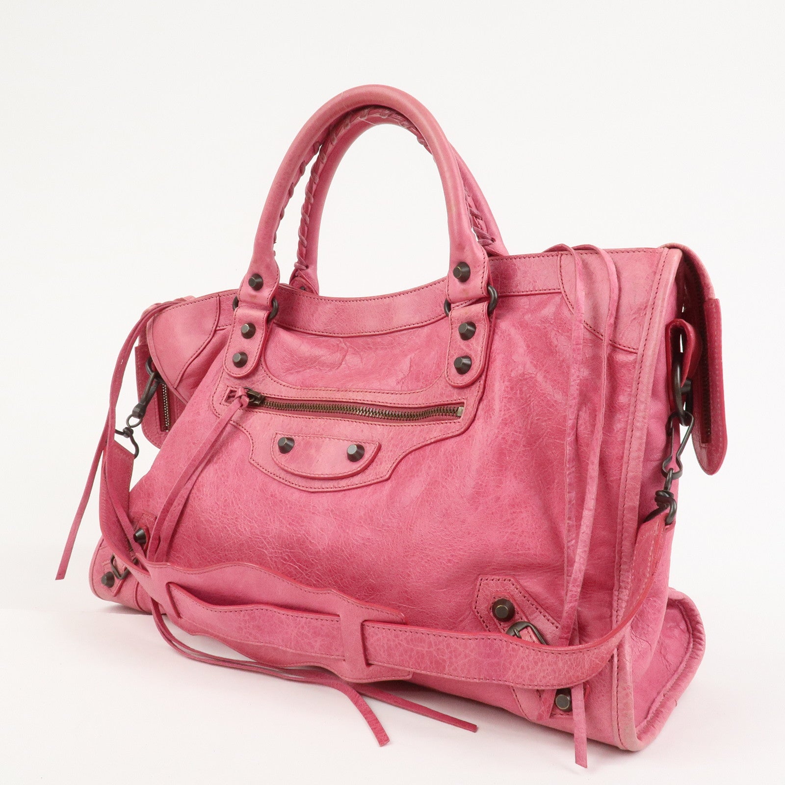 BALENCIAGA The City Leather 2Way Bag Hand Bag Shoulder Bag 115748