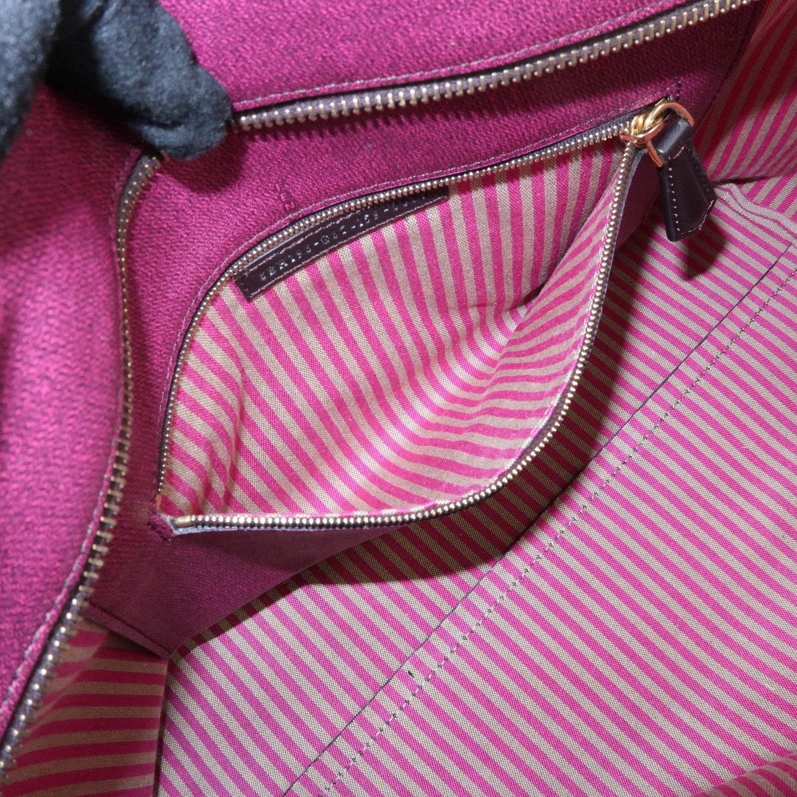 FENDI Zucca PVC Leather Tote Bag Shoulder Bag Brown Black 8BH198