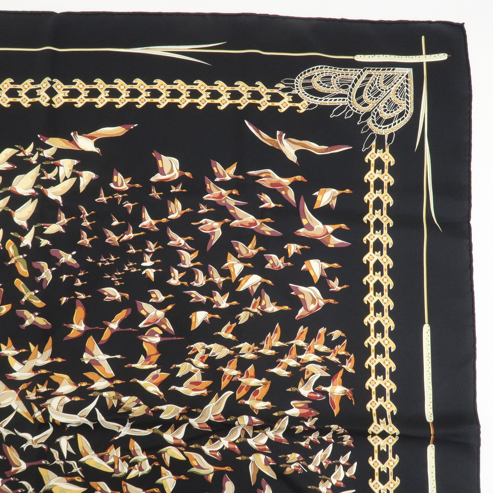 HERMES  Carre 90 Silk 100% Scarf LIBRES COMME L'AIR Bird Print