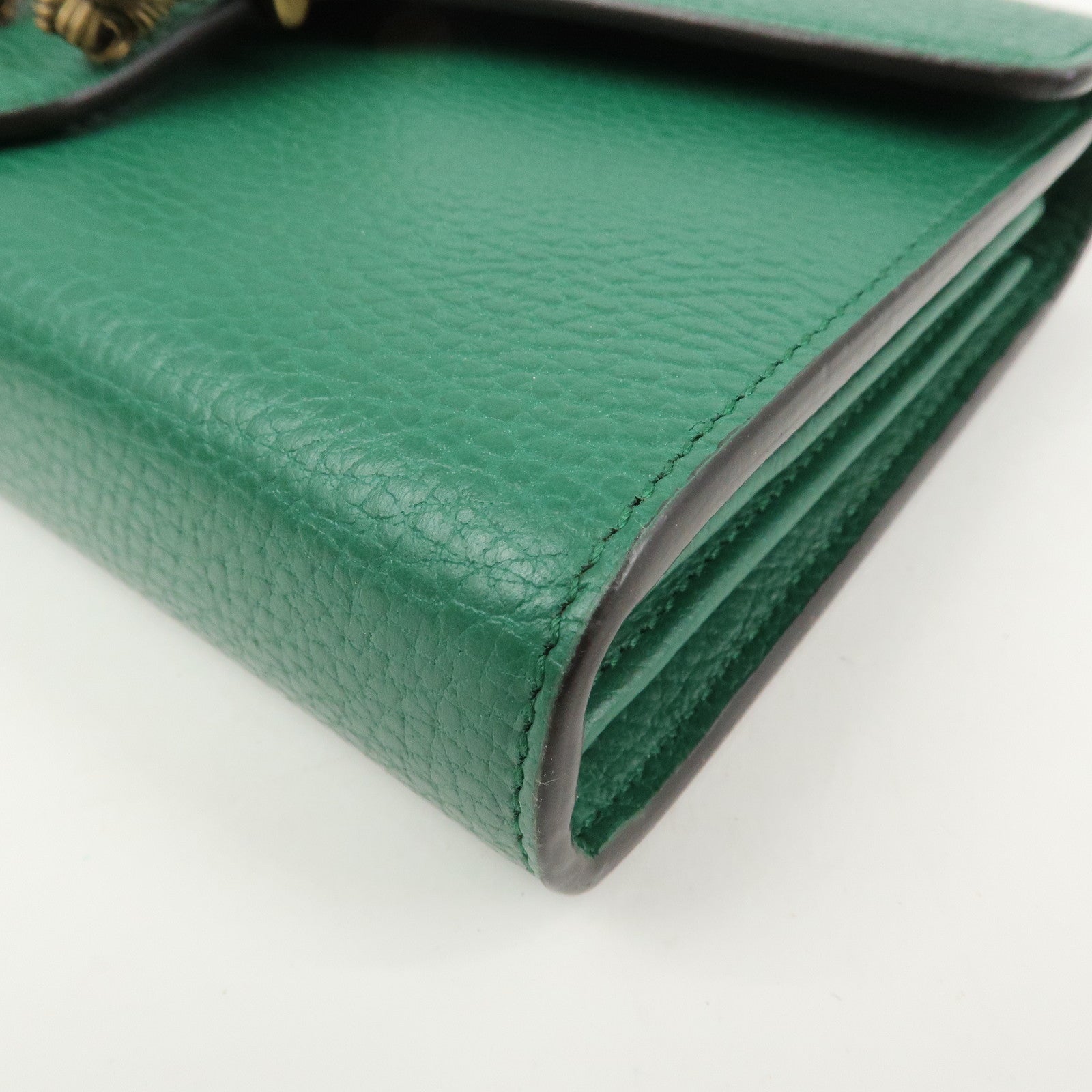 GUCCI Dionysus Leather Chain Wallet Shoulder Bag Green 401231
