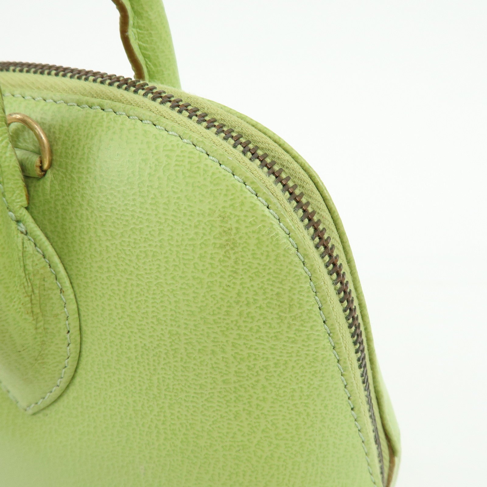 Ferragamo Gancini Leather 2Way Bag Hand Shoulder Bag Light Green