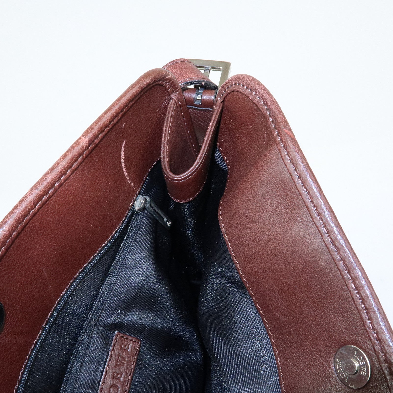 LOEWE Anagram Leather Shoulder Bag Messenger Bag Brown