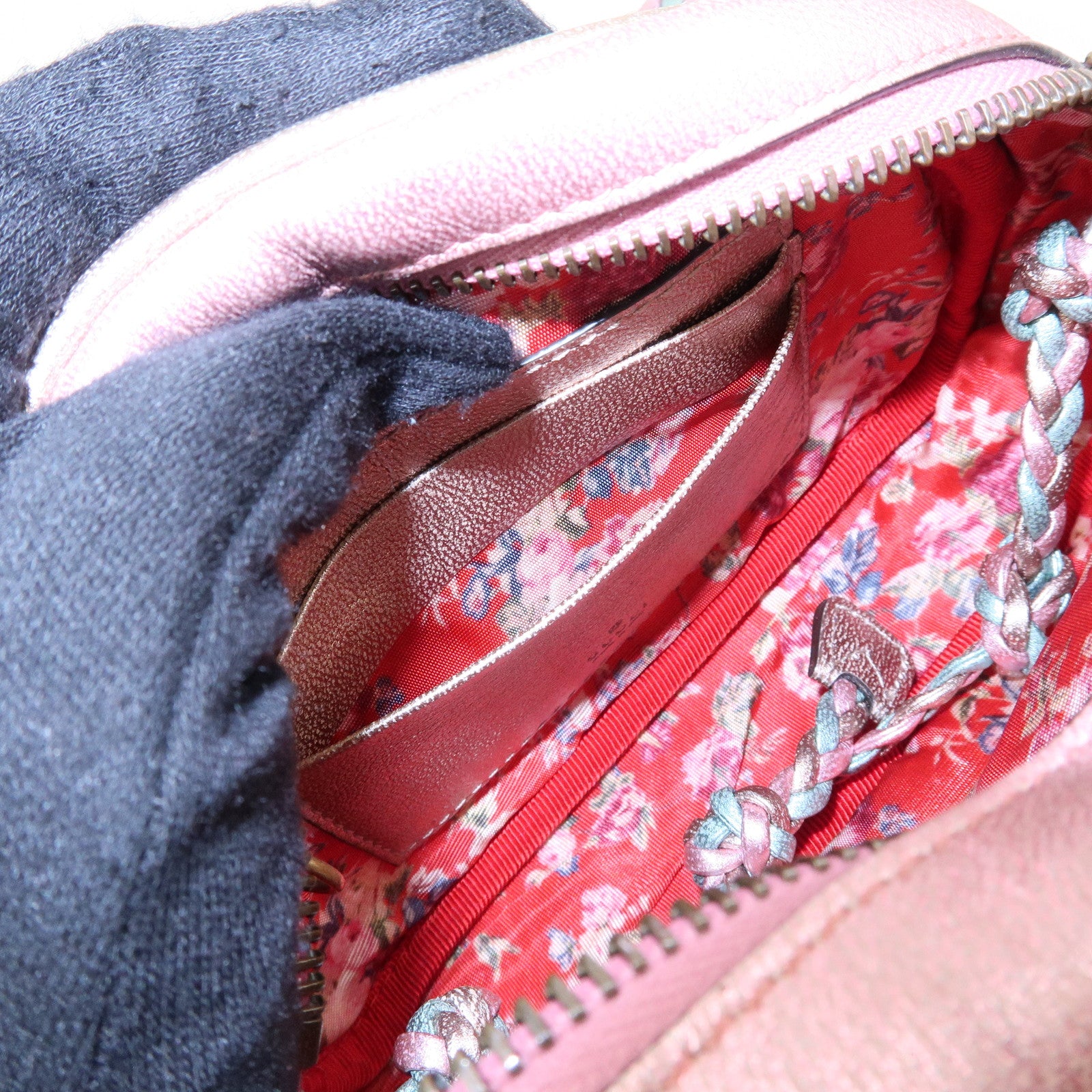 GUCCI Horsebit Laminated Quilting Leather Shoulder Bag Pink 534951