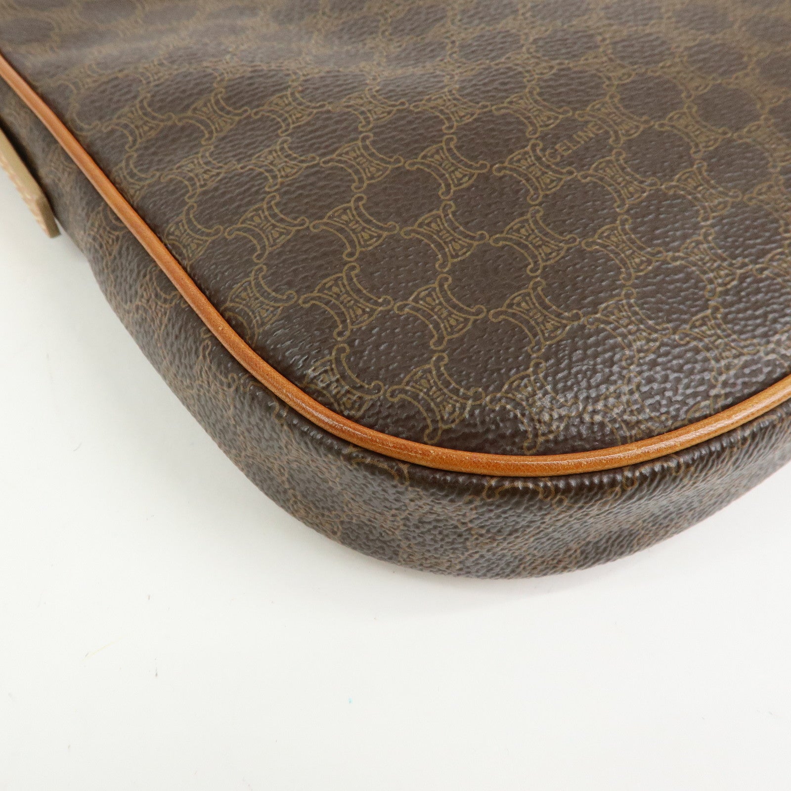 CELINE Macadam PVC Leather Shoulder Bag Hand Bag Brown