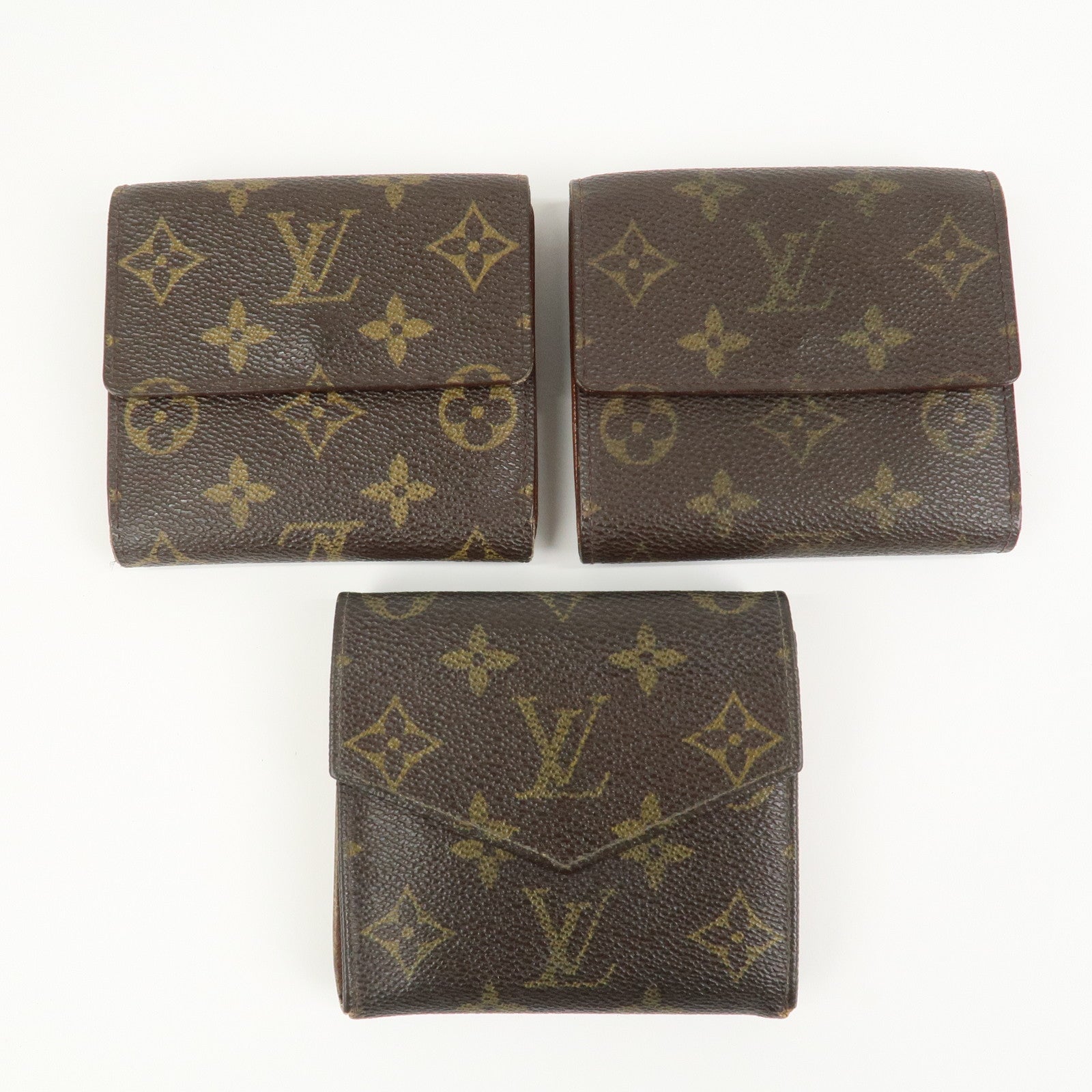 Louis Vuitton Monogram Set of 3 Wallets Brown M61652/M61660