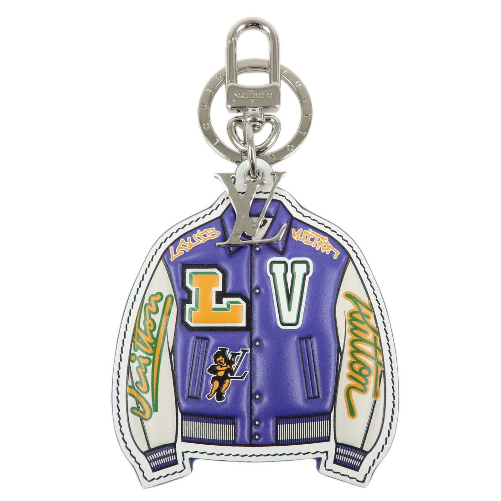 Louis Vuitton Porte Cles LV Varsity Jacket Bag Charm Purple MP3385