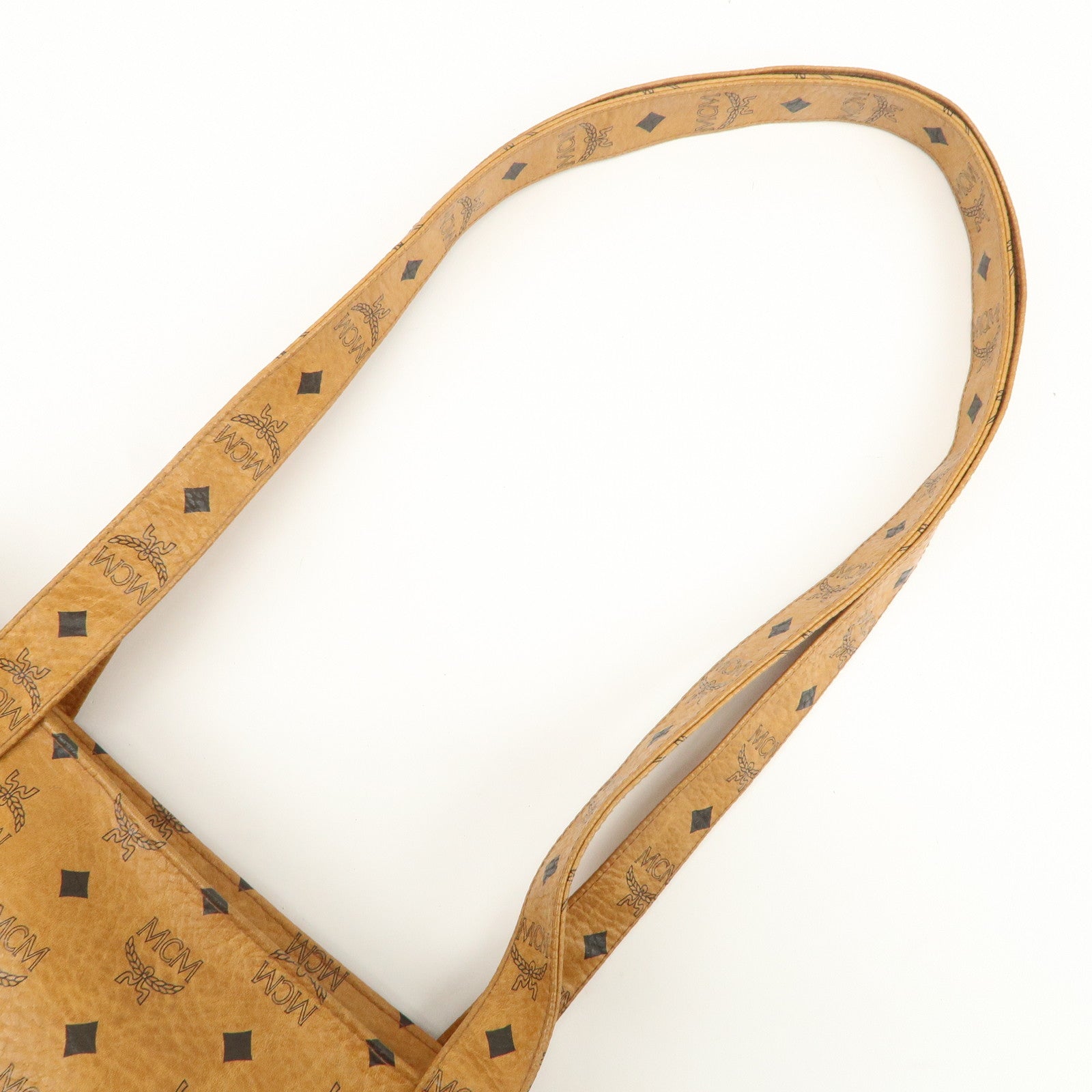 MCM Visetos Leather Shoulder Bag Tote Bag Brown