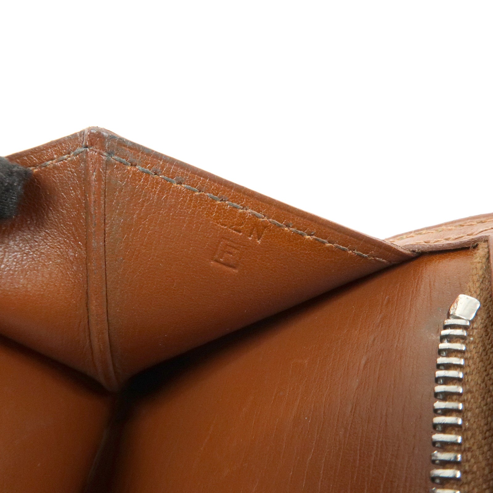 HERMES Bearn Leather Bi-fold Long Wallet F Stamped Brown