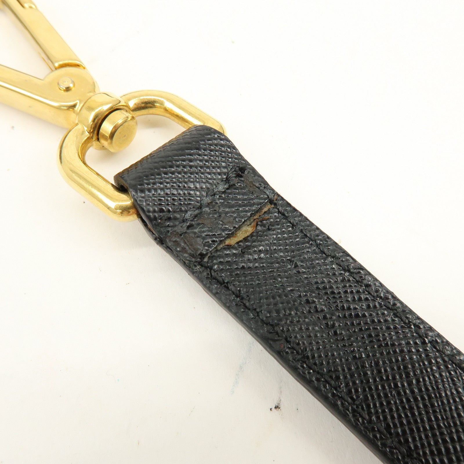 PRADA Triangle Logo Nylon Saffiano Leather 2Way Bag Hand Bag Black
