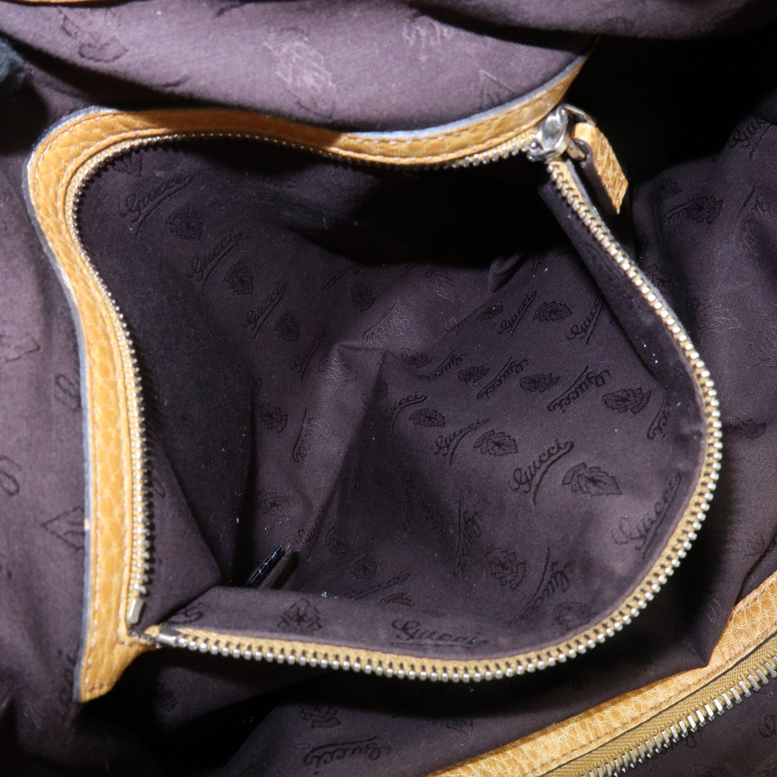 GUCCI Bamboo GG Canvas Leather Tote Bag Beige Yellow 232947