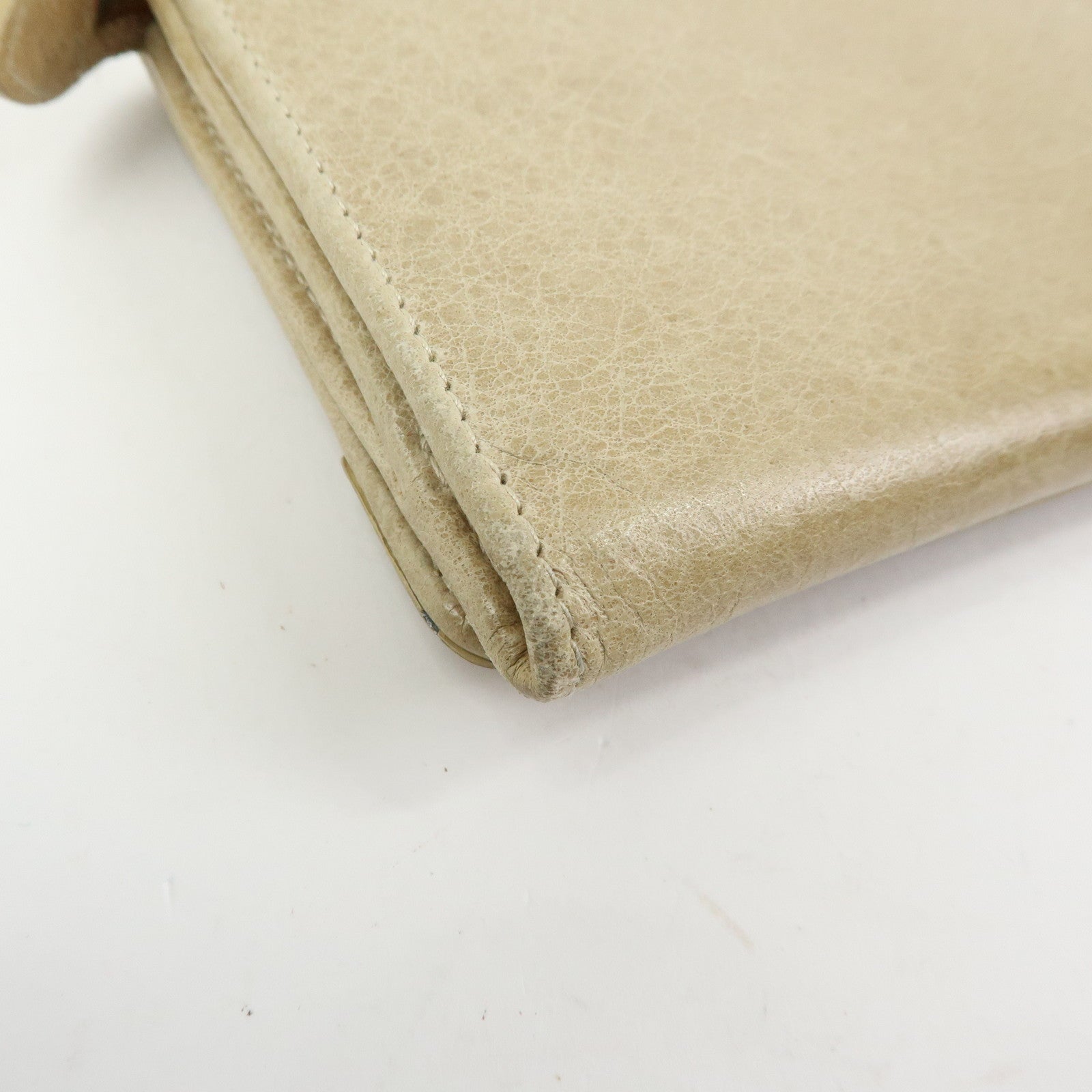 BALENCIAGA City Leather The Money Long Wallet Beige 163471