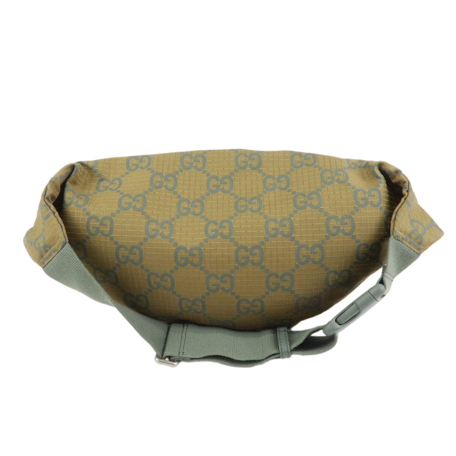 GUCCI GG Monogram GG Ripstop Leather Waist Bag Crossbody Bag Khaki