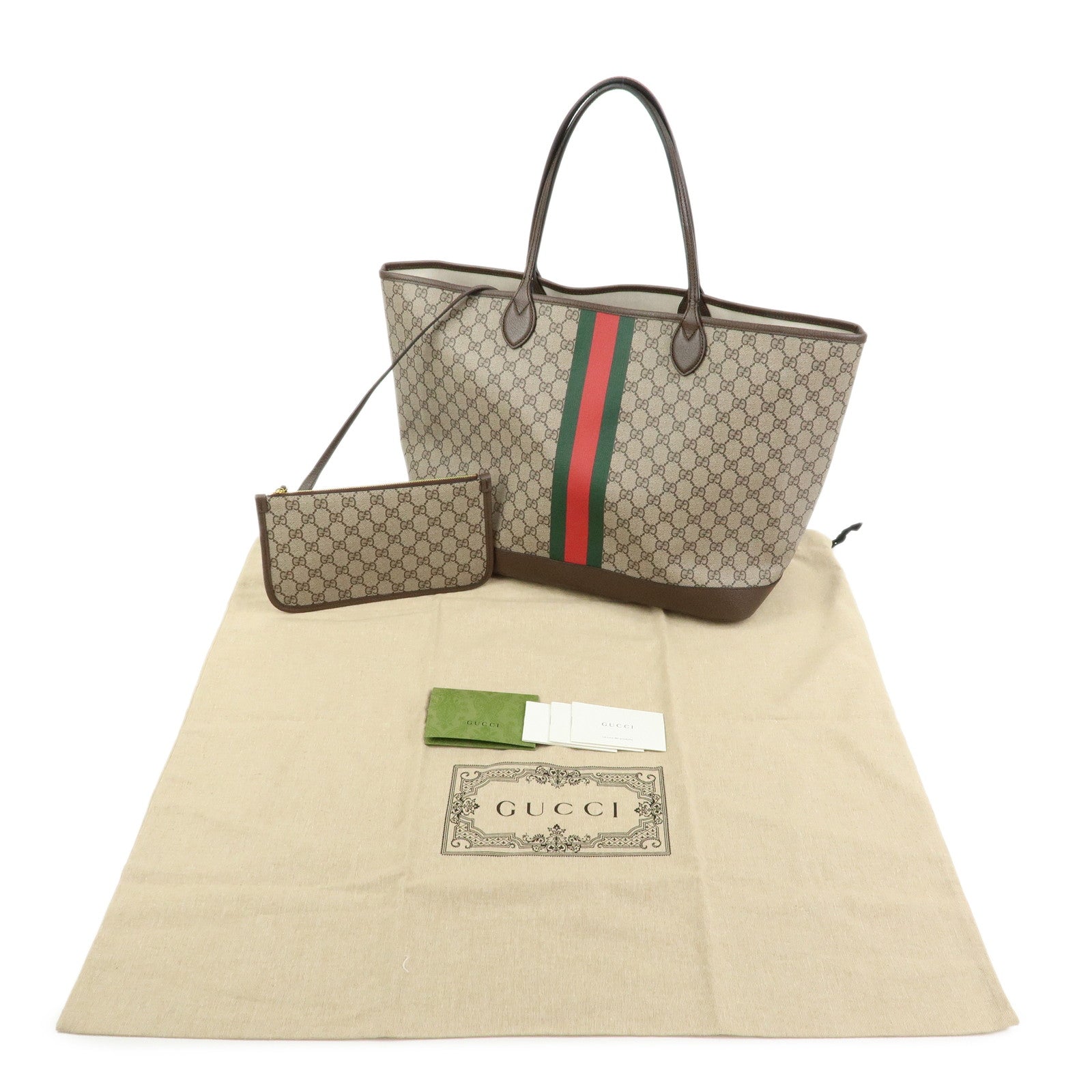 GUCCI Sherry GG Supreme Tote Bag Shoulder Bag Brown 726755