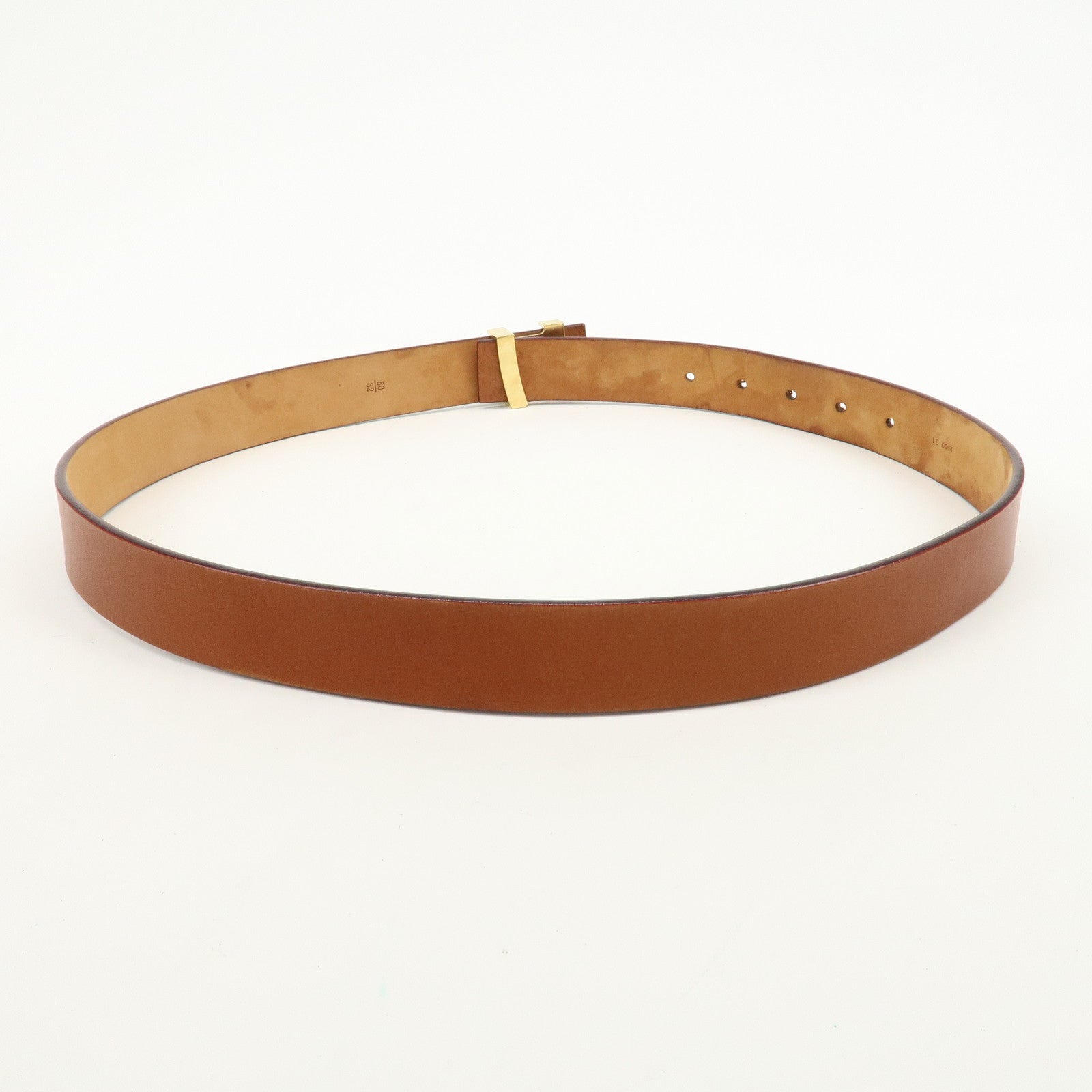 Louis Vuitton Leather Ceinture LV Initial Belt 80/32 Caramel M6901